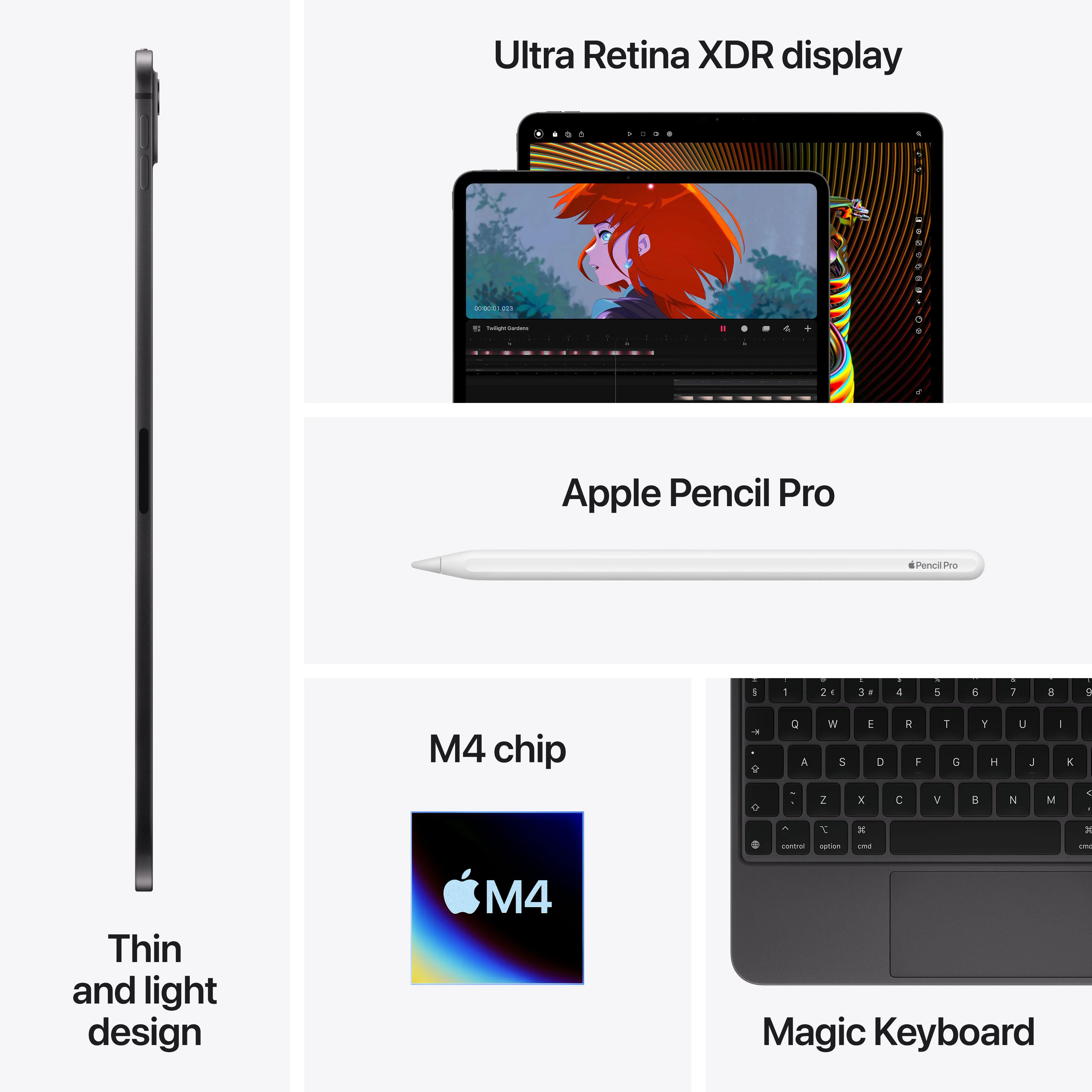 13-inch iPad Pro Wi-Fi + Cellular 1TB Nano-texture glass - Space Black (M4) - Image 9