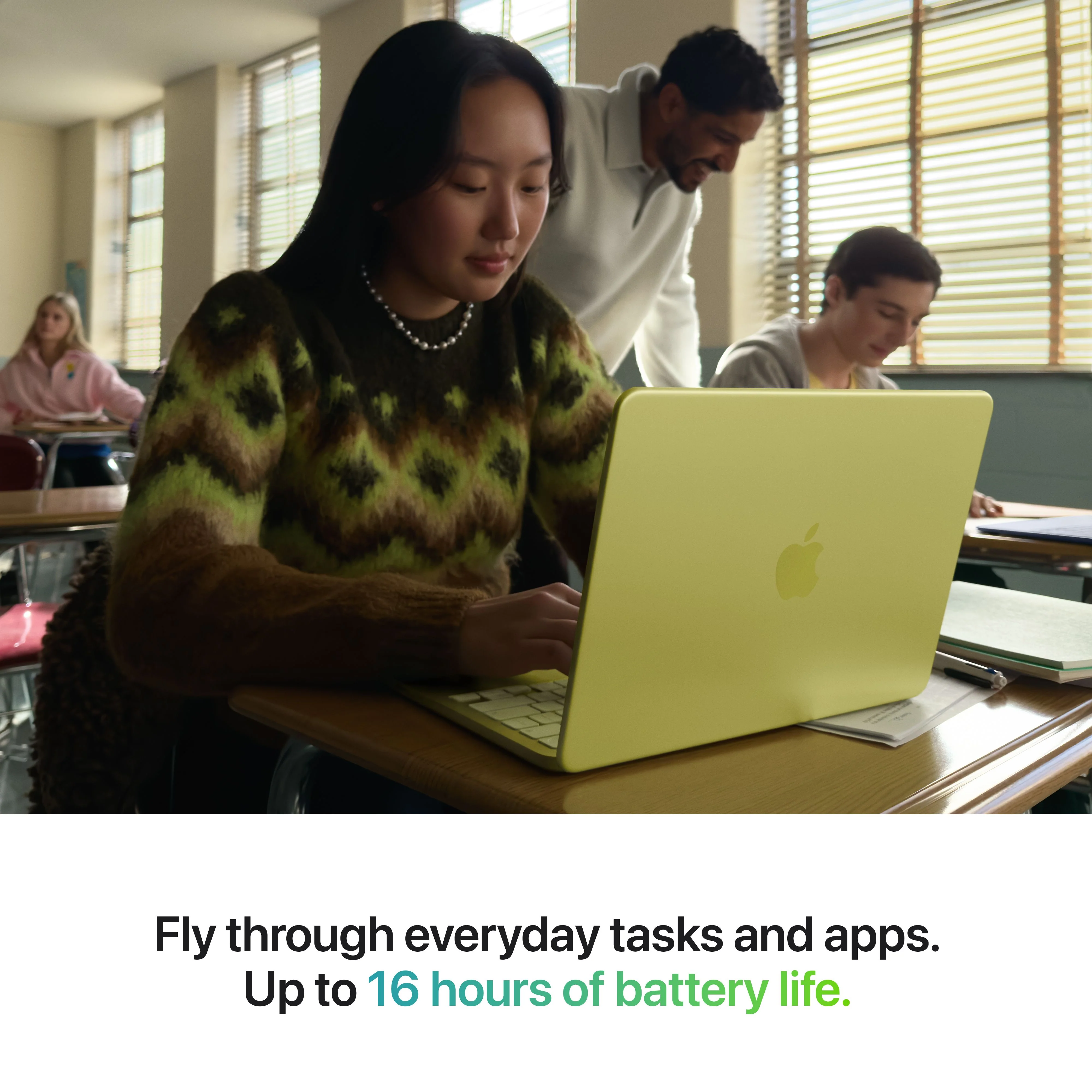 13-inch MacBook Neo: Apple A18 Pro chip with 6‑core CPU and 5‑core GPU, Magic Keyboard with Touch ID, 512GB SSD - Citrus - Image 4