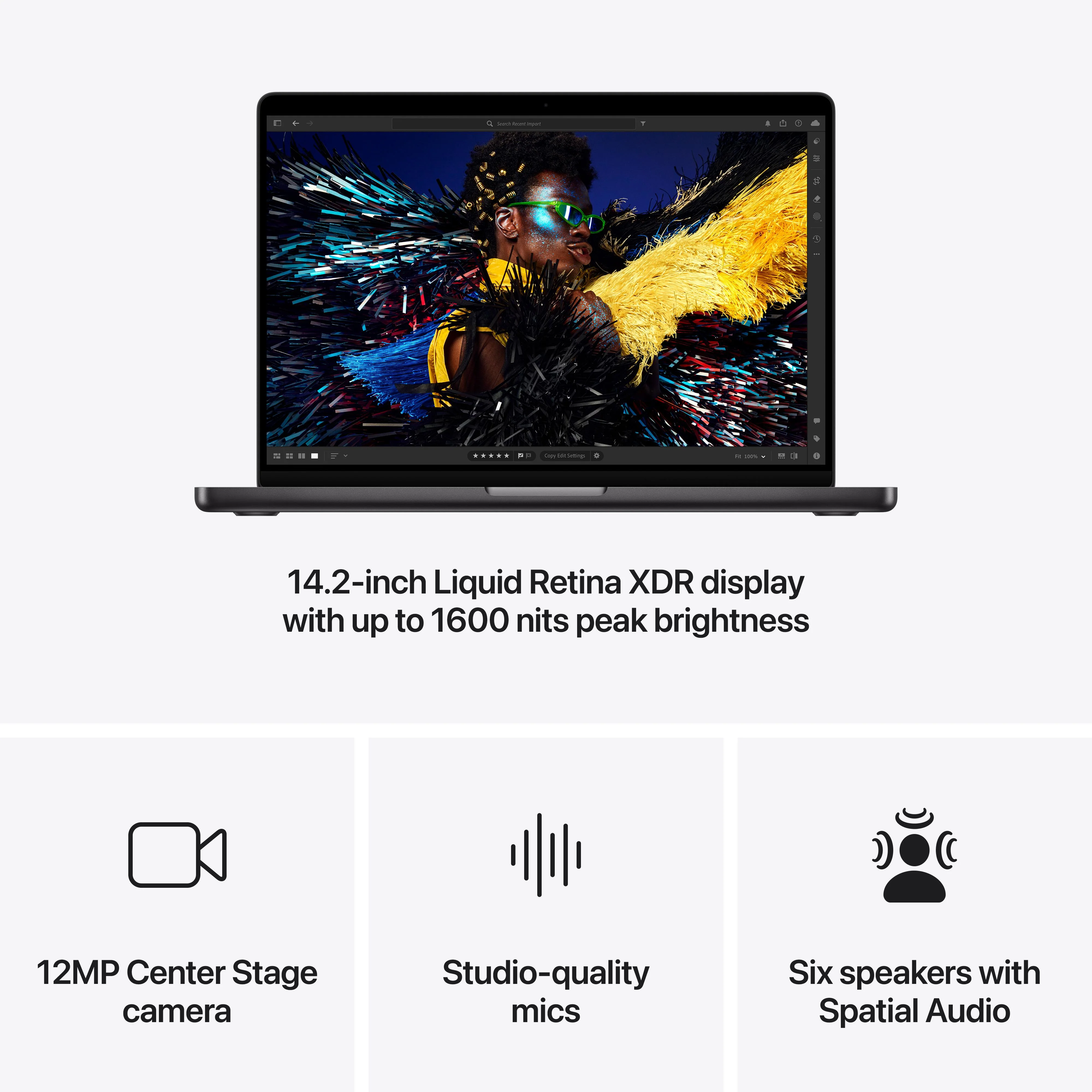 14-inch MacBook Pro: Apple M4 chip with 10-core CPU and 10-core GPU, 512GB SSD - Space Black - Image 6
