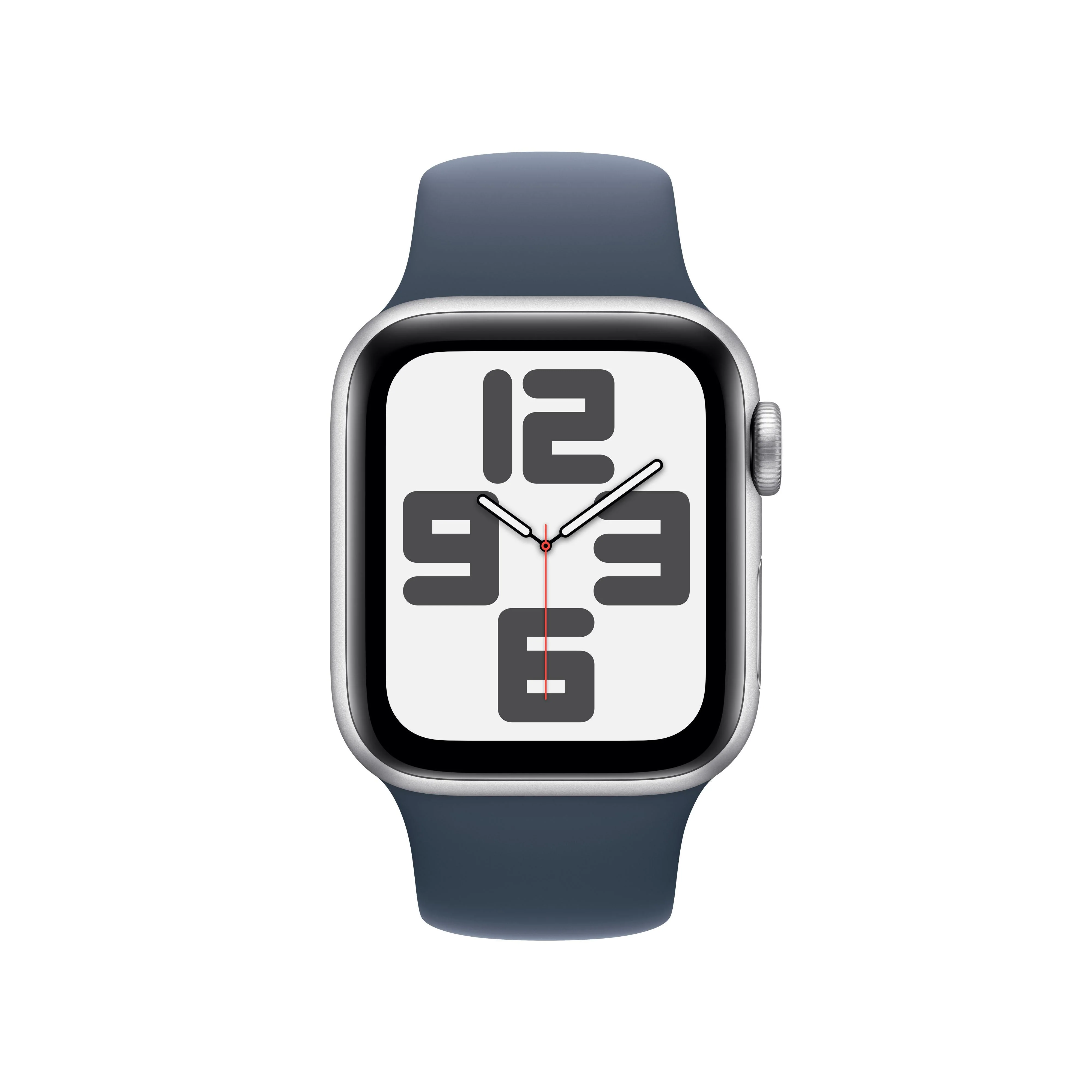 Apple Watch SE GPS 40mm Silver Aluminium Case with Storm Blue Sport Band - S/M - Image 2