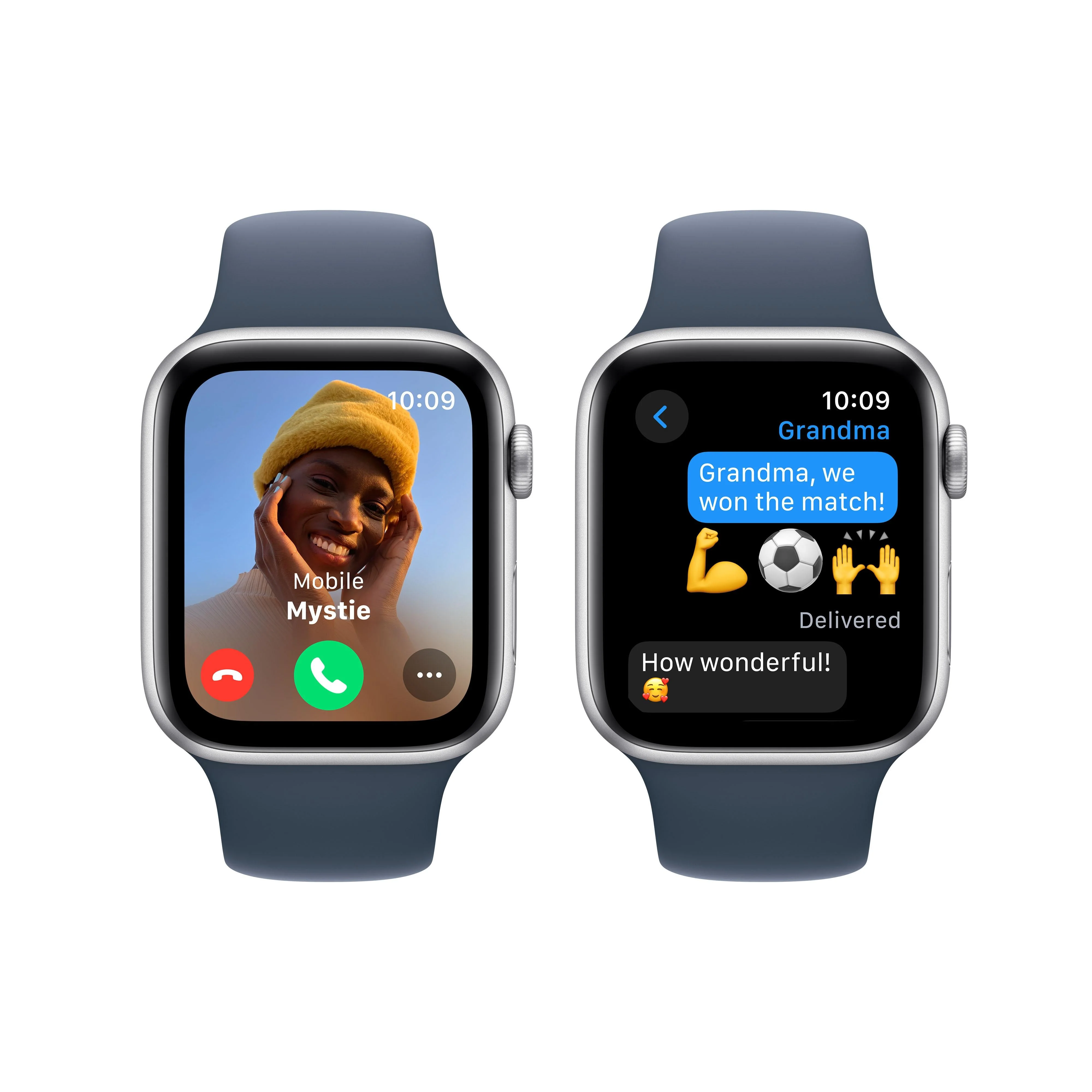Apple Watch SE GPS 44mm Silver Aluminium Case with Storm Blue Sport Band - M/L - Image 4