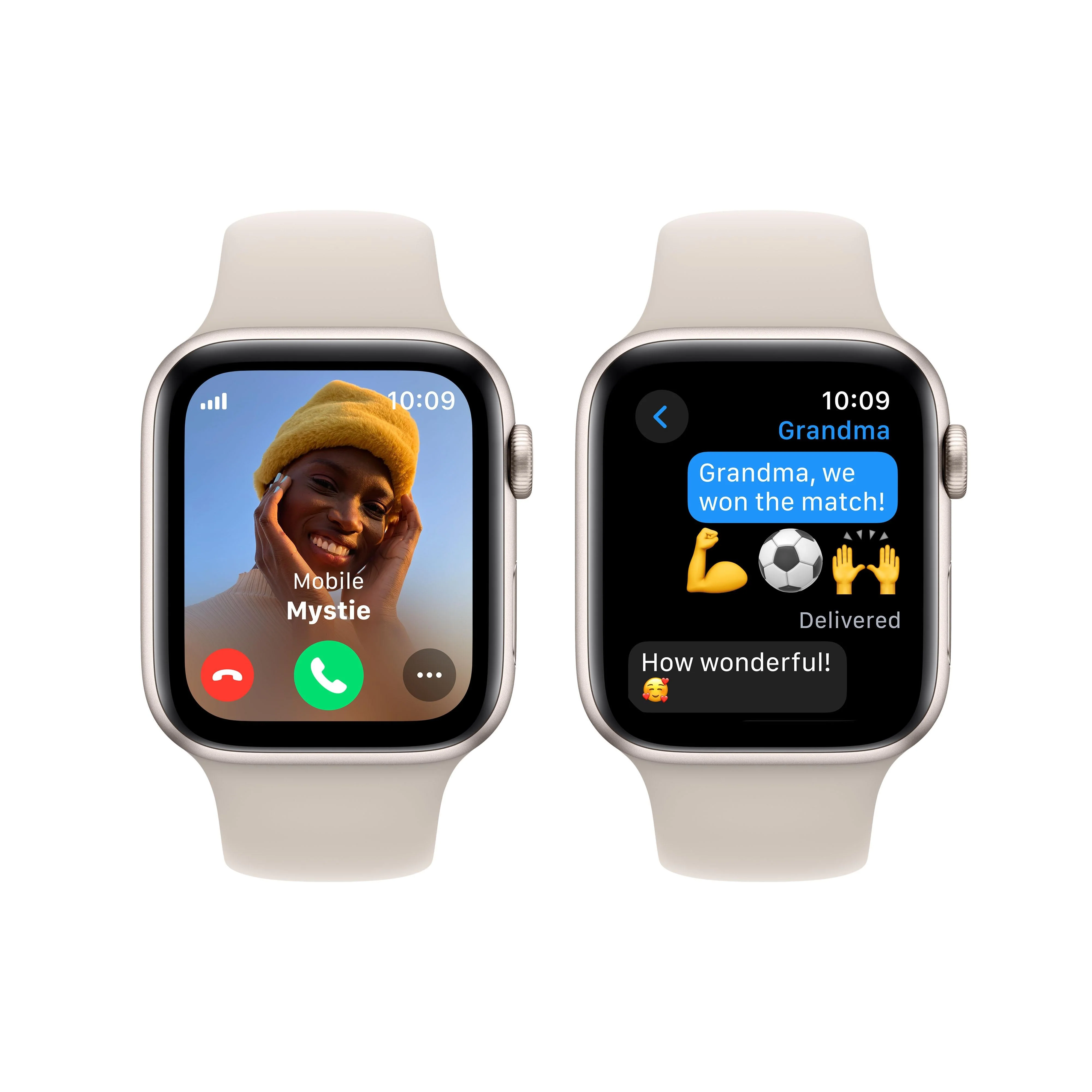 Apple Watch SE GPS + Cellular 44mm Starlight Aluminium Case with Starlight Sport Band - M/L - Image 4
