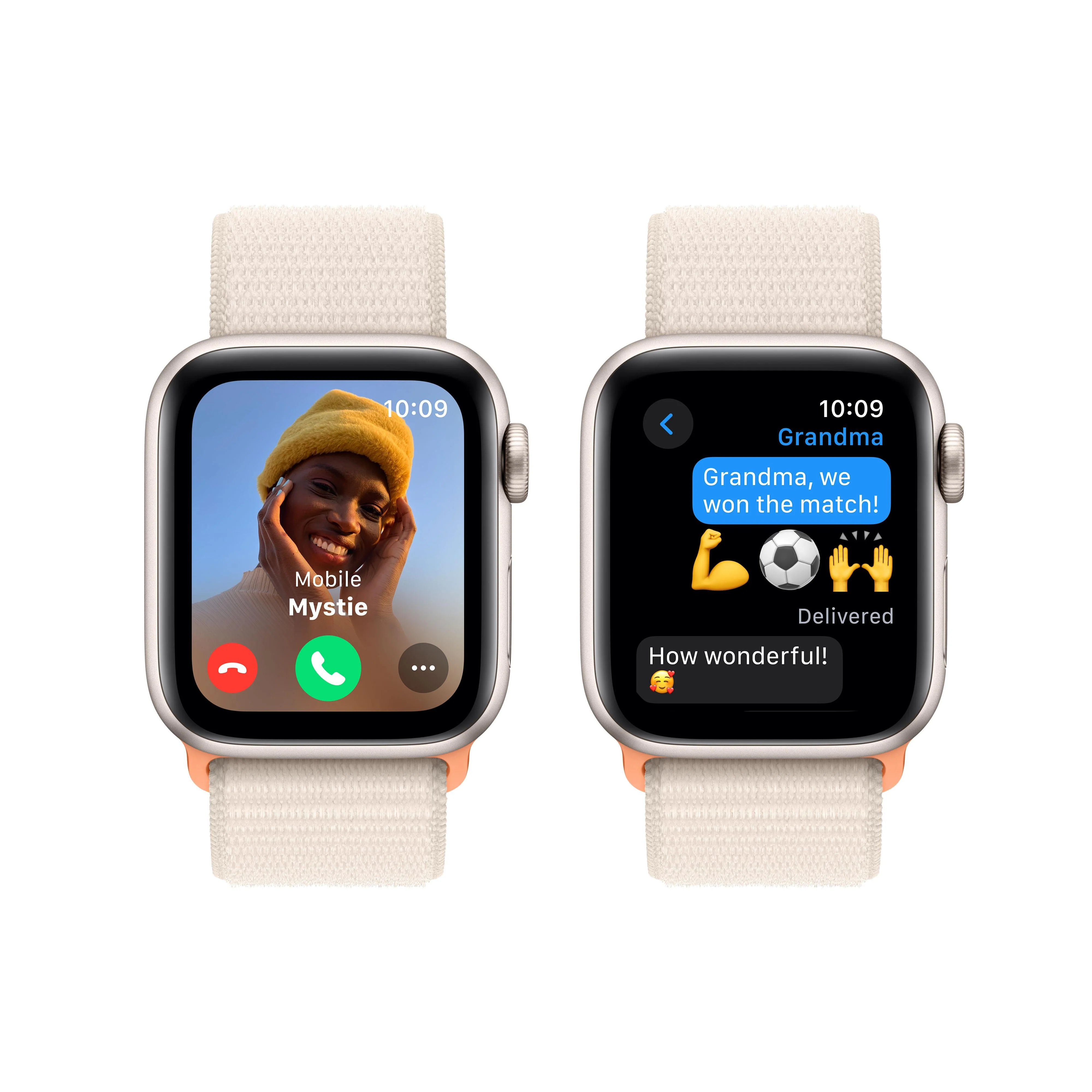 Apple Watch SE GPS 40mm Starlight Aluminium Case with Starlight Sport Loop - Image 4