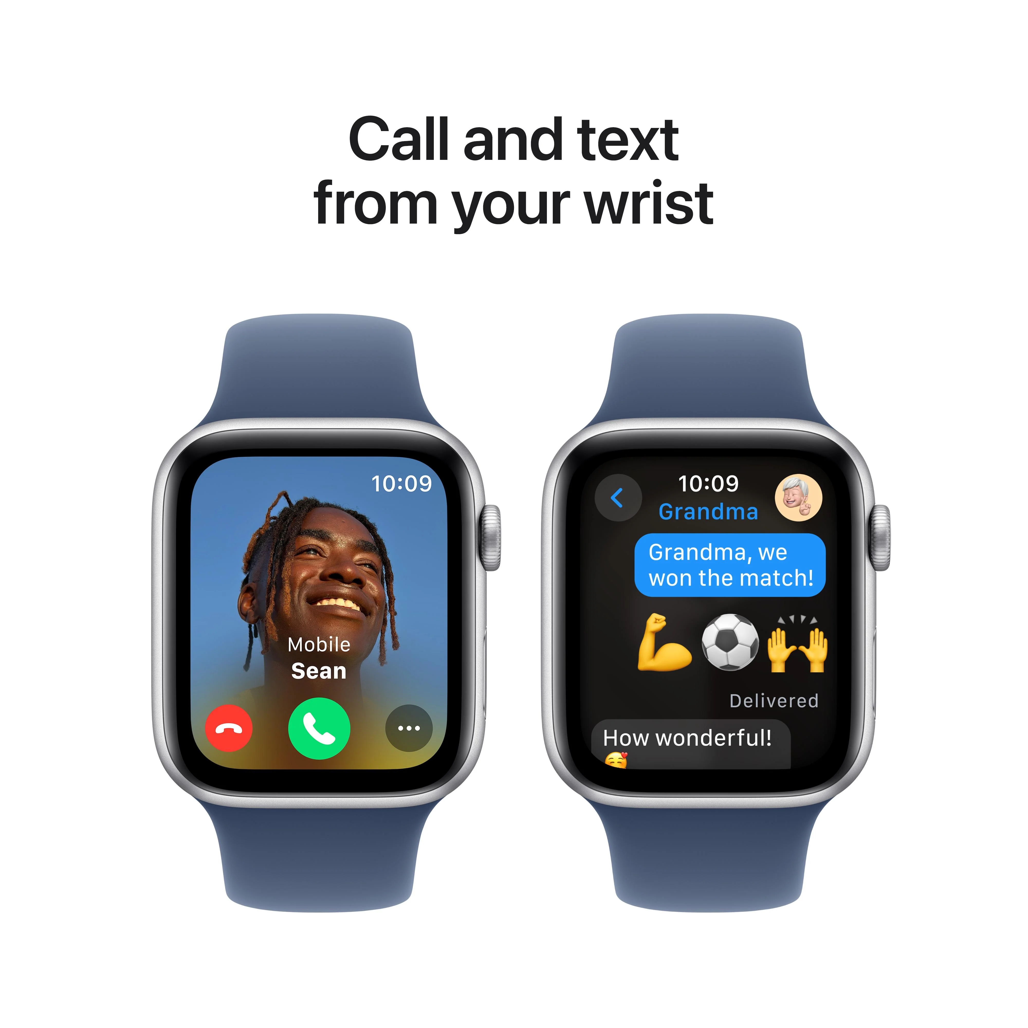 Apple Watch SE GPS 44mm Silver Aluminium Case with Denim Sport Band - M/L - Image 4