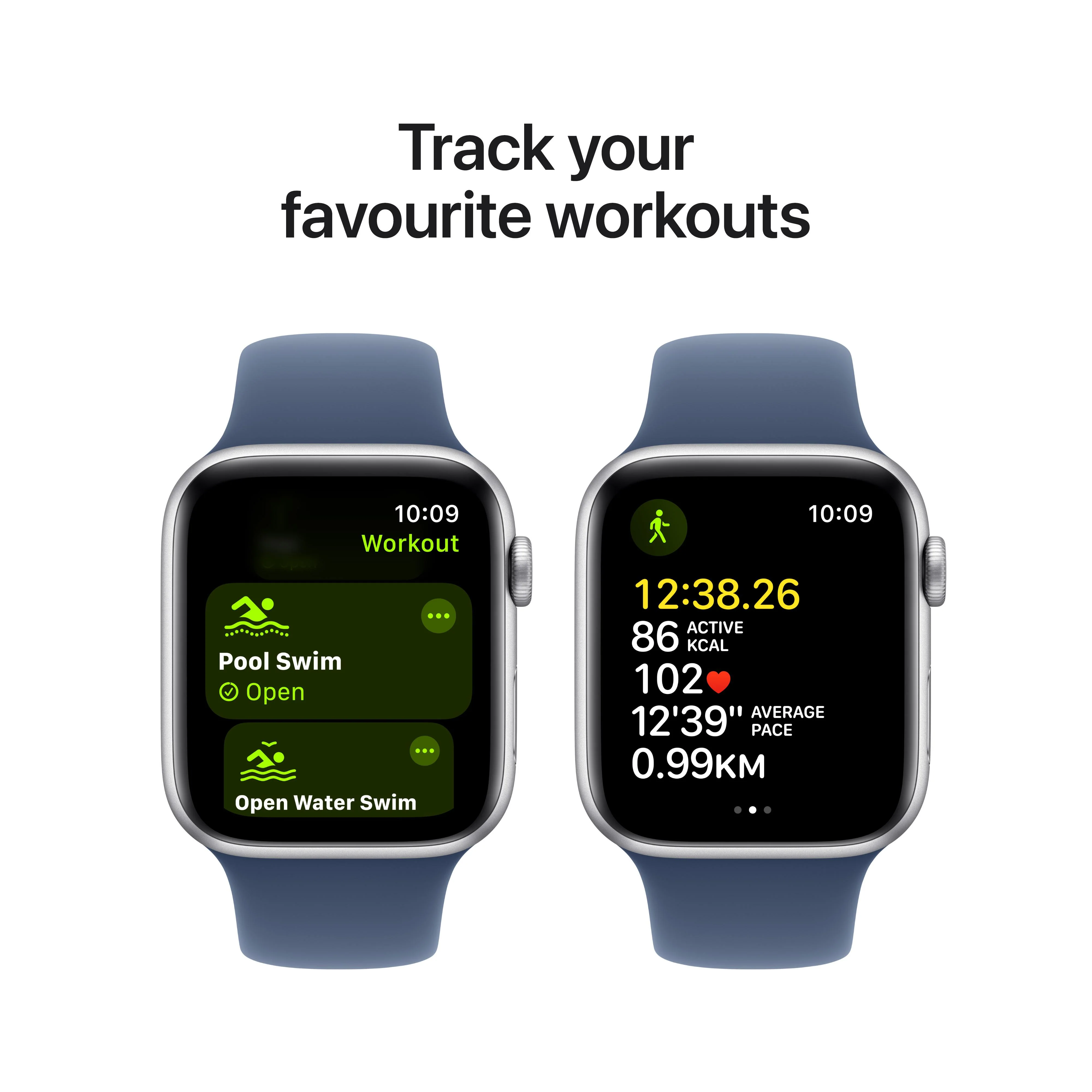 Apple Watch SE GPS 44mm Silver Aluminium Case with Denim Sport Band - M/L - Image 6
