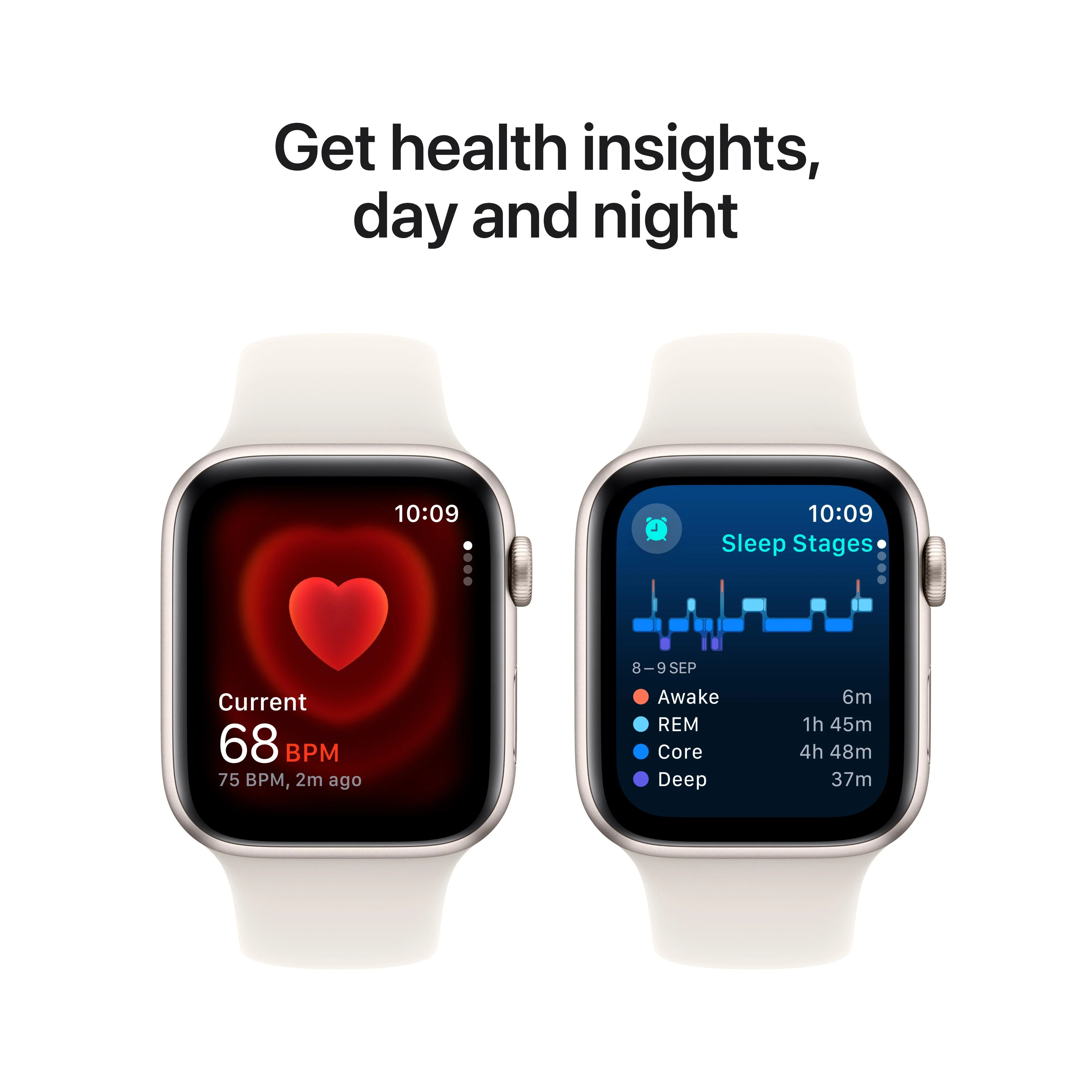 Apple Watch SE GPS 44mm Starlight Aluminium Case with Starlight Sport Band - M/L - Image 5