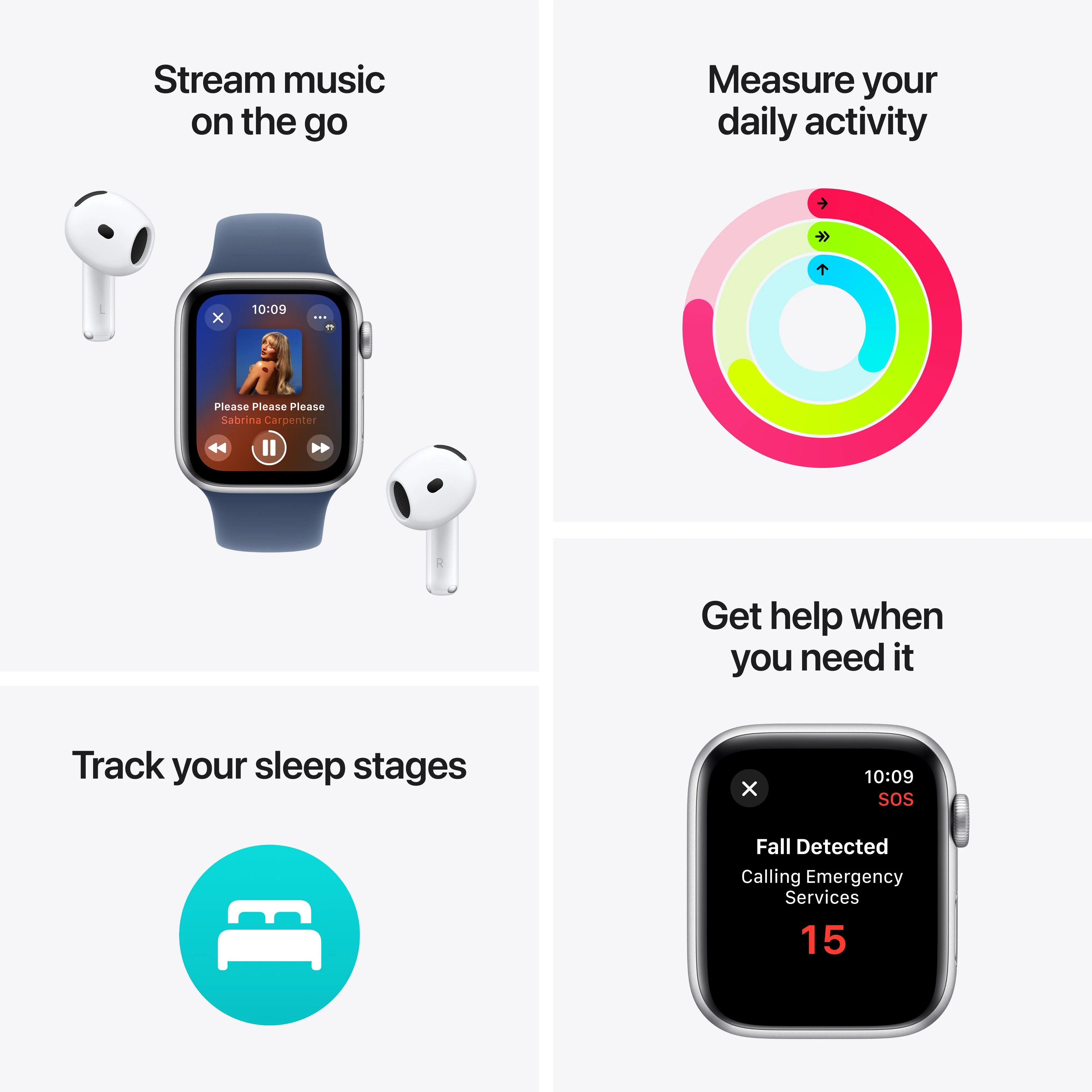 Apple Watch SE GPS + Cellular 44mm Midnight Aluminium Case with Ink Sport Loop - Image 3