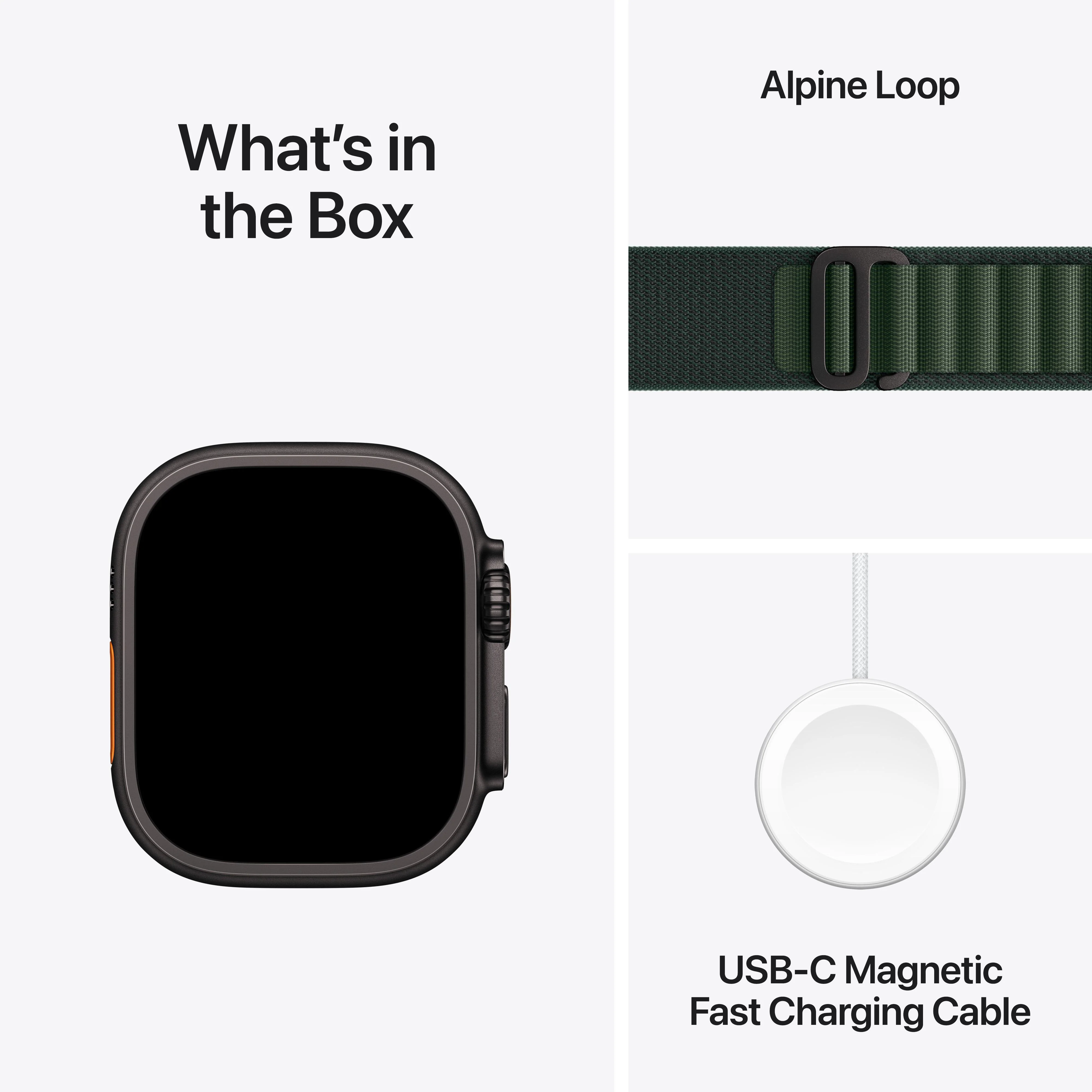 Apple Watch Ultra 2 GPS + Cellular 49mm Black Titanium Case with Dark Green Alpine Loop - L - Image 9