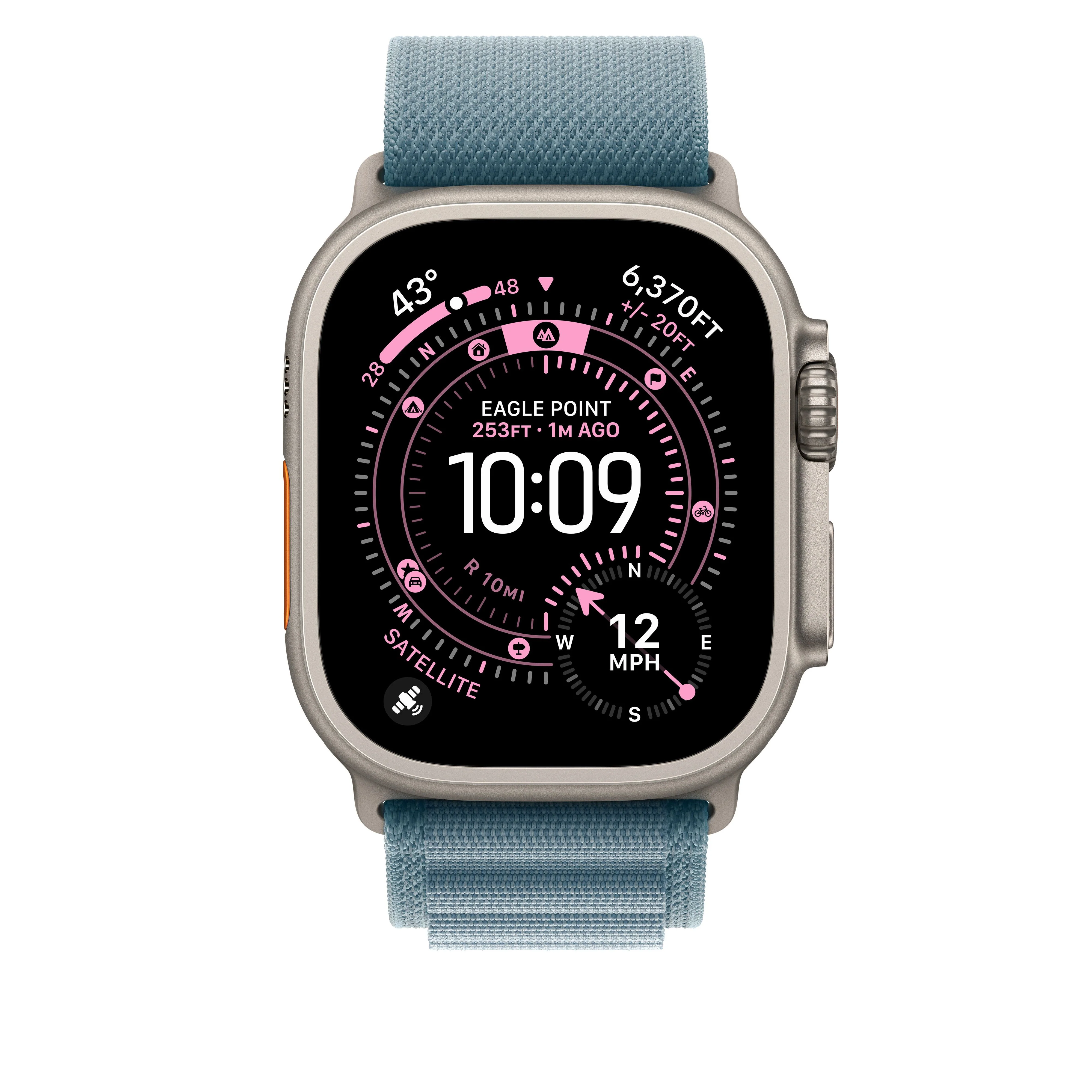 49mm Light Blue Alpine Loop - Medium - Natural Titanium Finish - Image 3