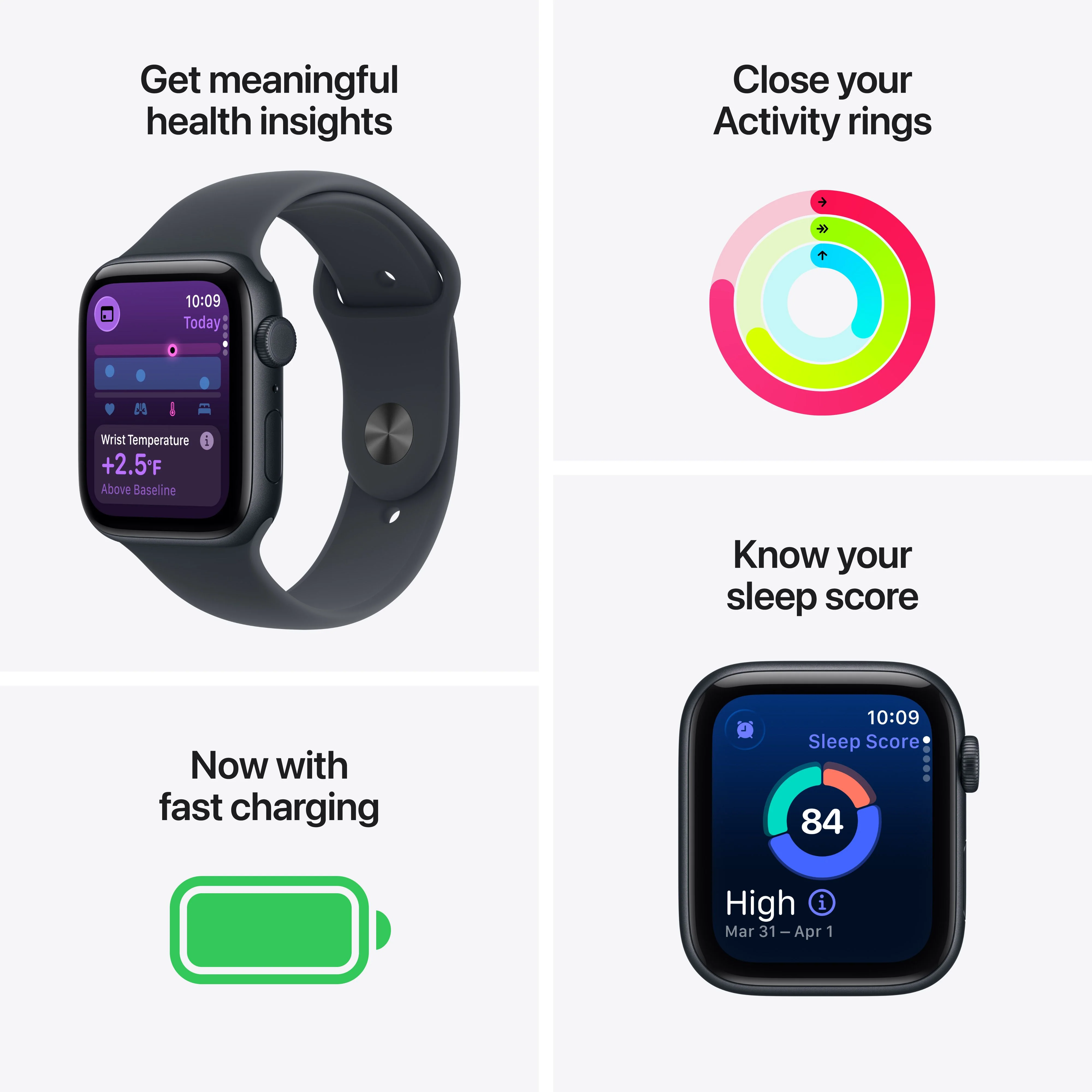 Apple Watch SE 3 GPS + Cellular 40mm Starlight Aluminium Case with Starlight Sport Band - S/M - Image 3