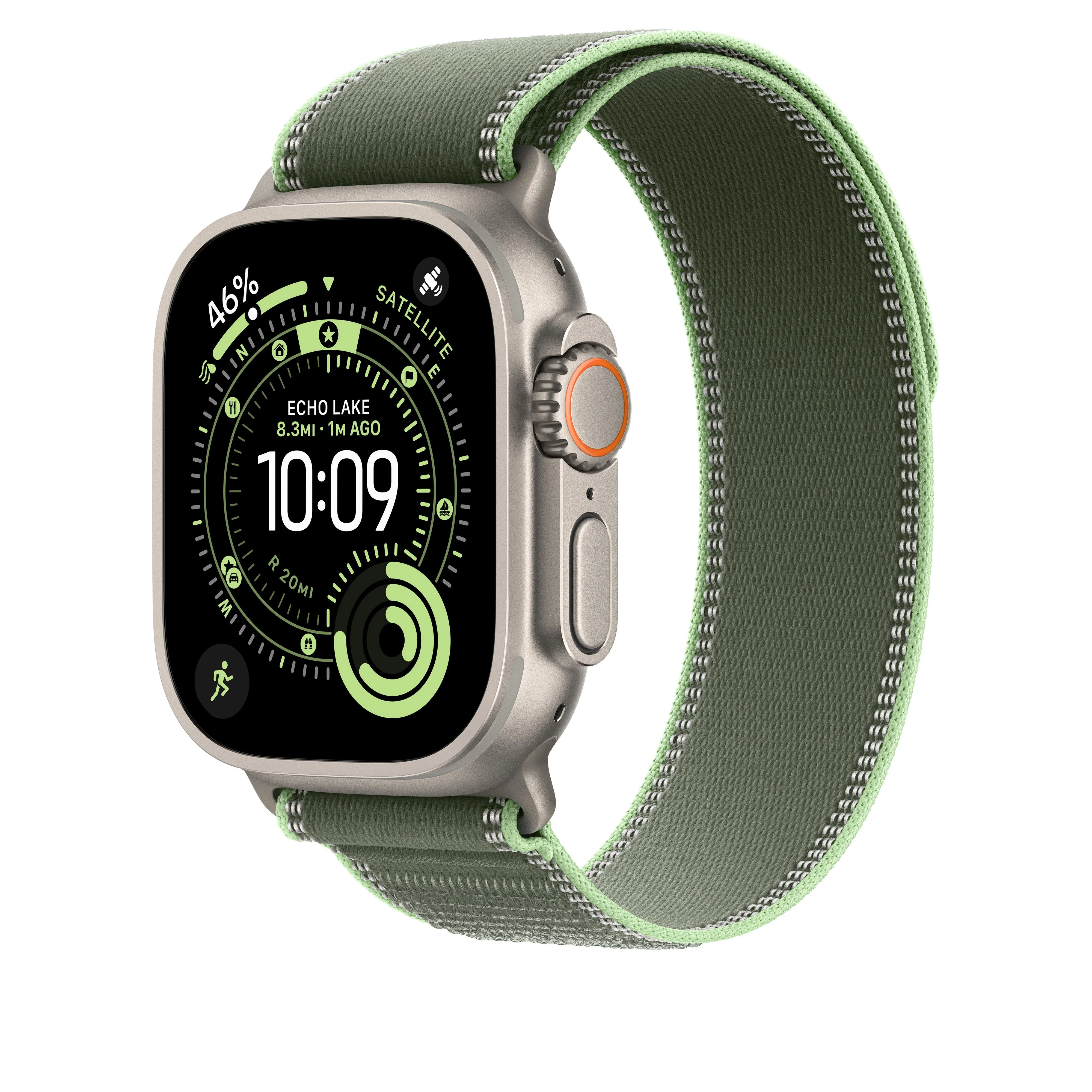 49mm Green/Neon Trail Loop – S/M - Natural Titanium Finish - Image 2