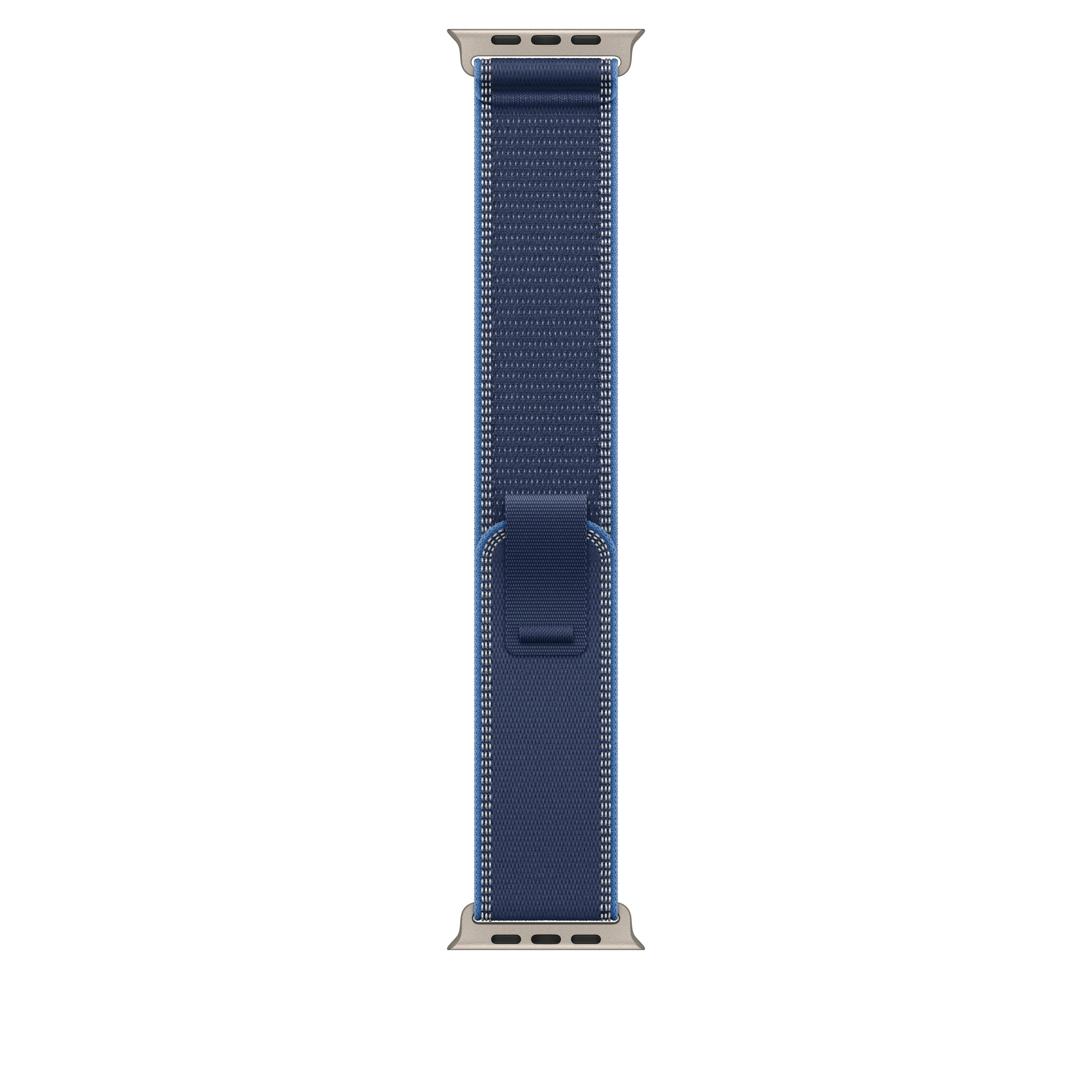 49mm Blue/Bright Blue Trail Loop – M/L - Natural Titanium Finish
