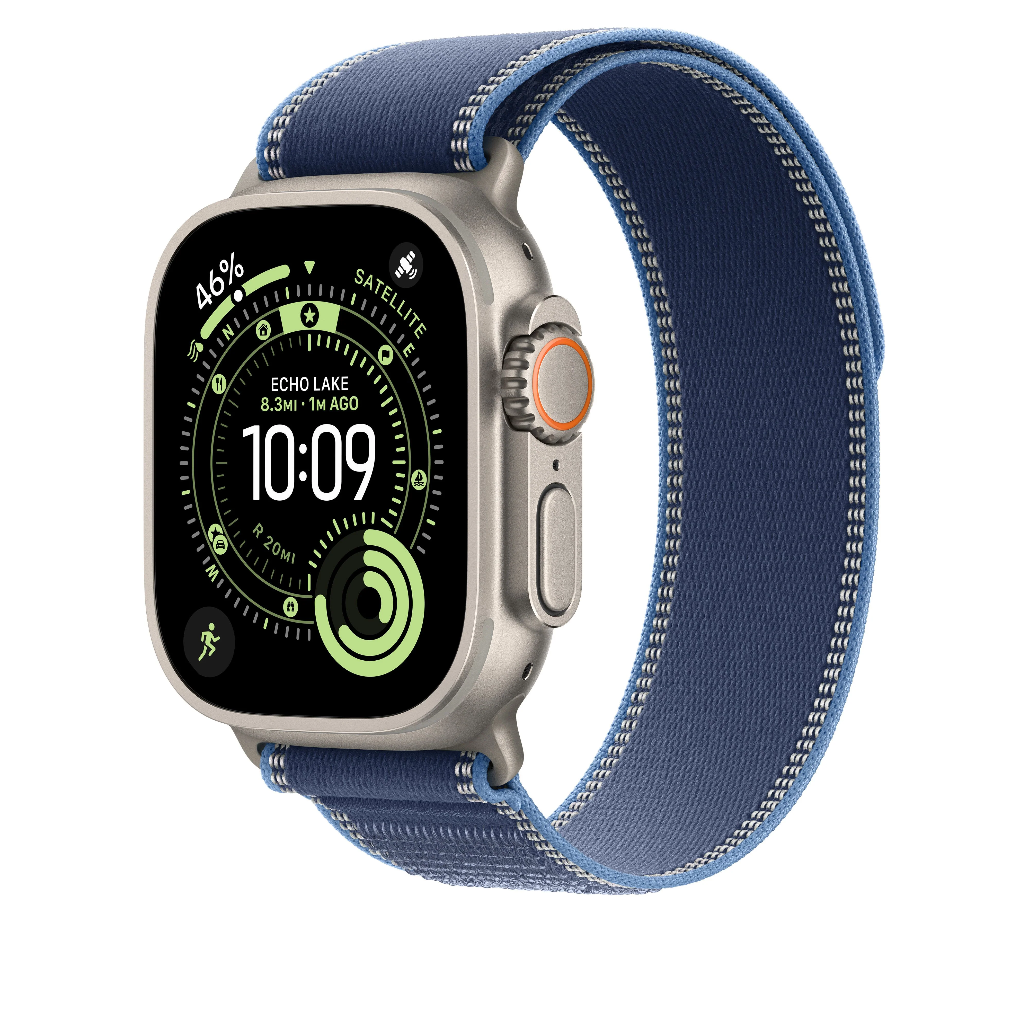 49mm Blue/Bright Blue Trail Loop – M/L - Natural Titanium Finish - Image 2