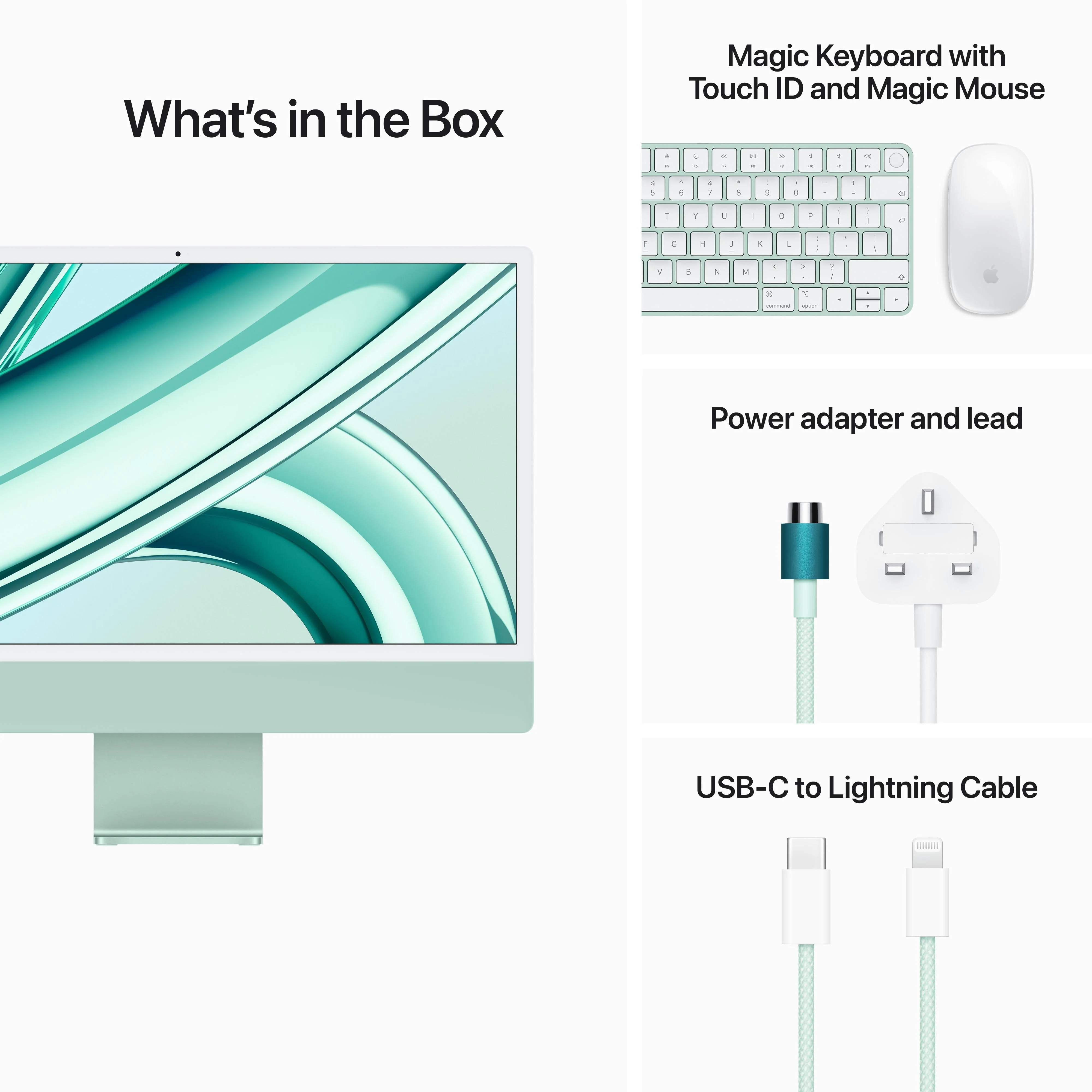24-inch iMac with Retina 4.5K display: Apple M3 chip with 8‑core CPU and 10‑core GPU, 512GB SSD - Green - Image 9