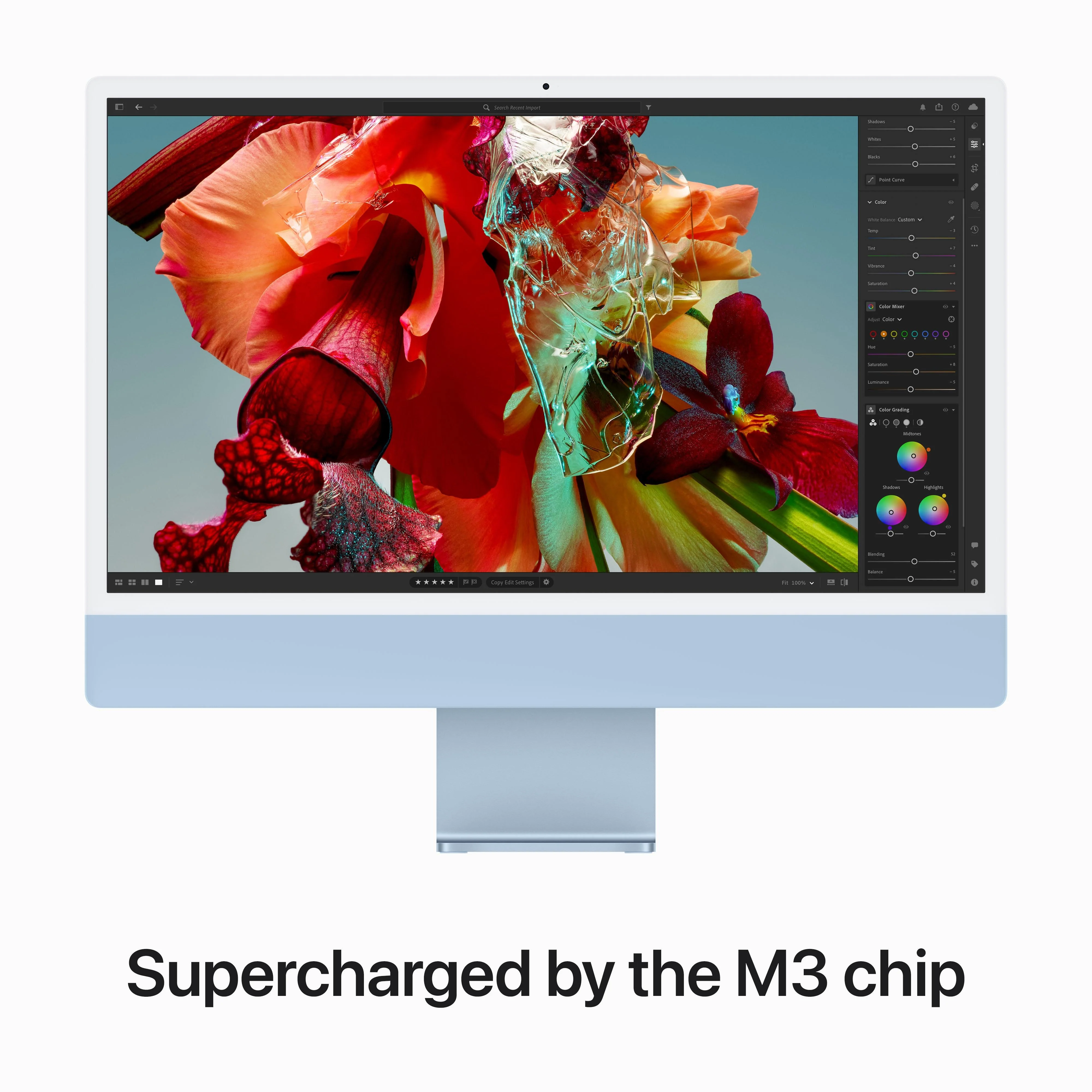 24-inch iMac with Retina 4.5K display: Apple M3 chip with 8‑core CPU and 10‑core GPU, 512GB SSD - Blue - Image 4