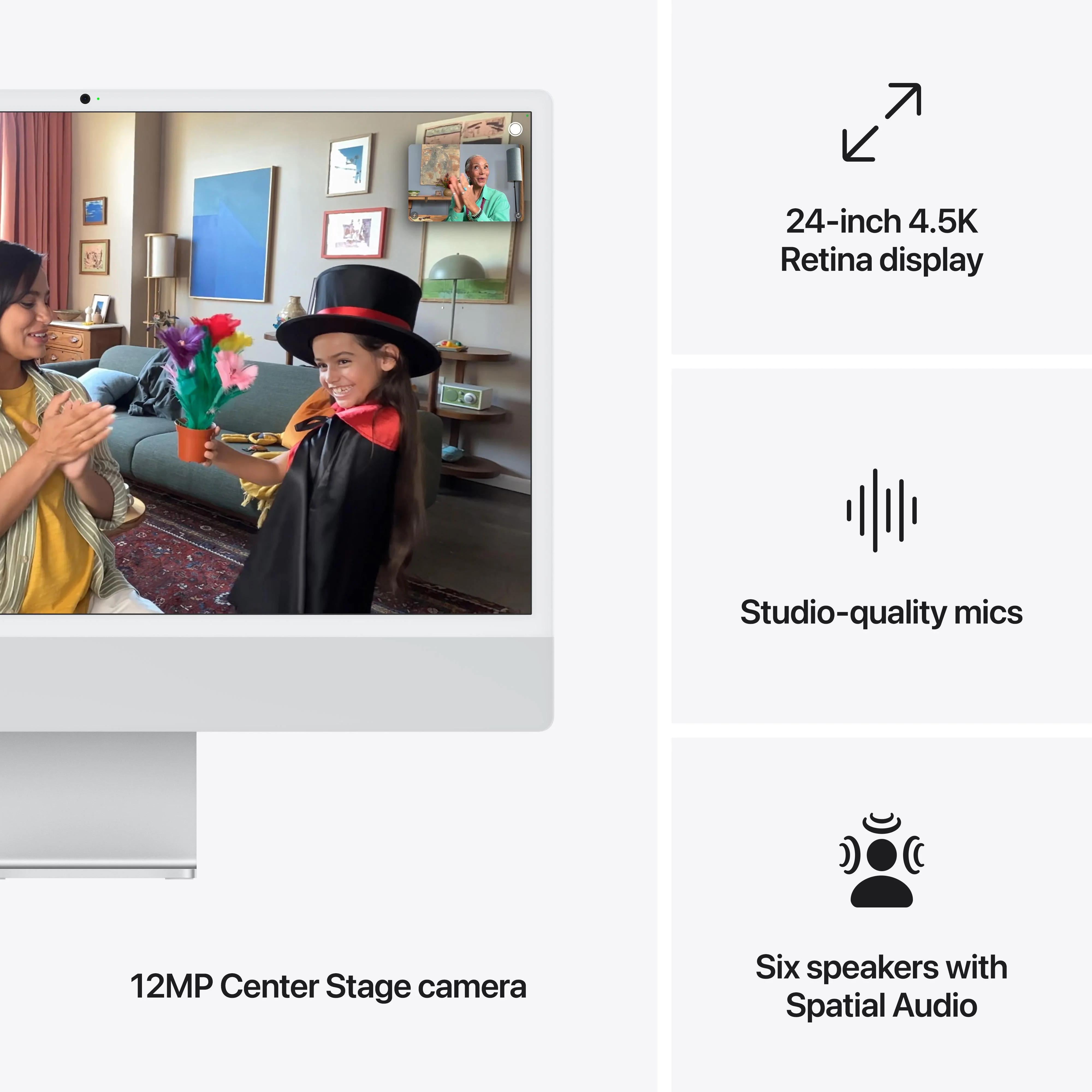 24-inch iMac with Retina 4.5K display: Apple M4 chip with 8-core CPU and 8‑core GPU, 256GB SSD - Silver - Image 7