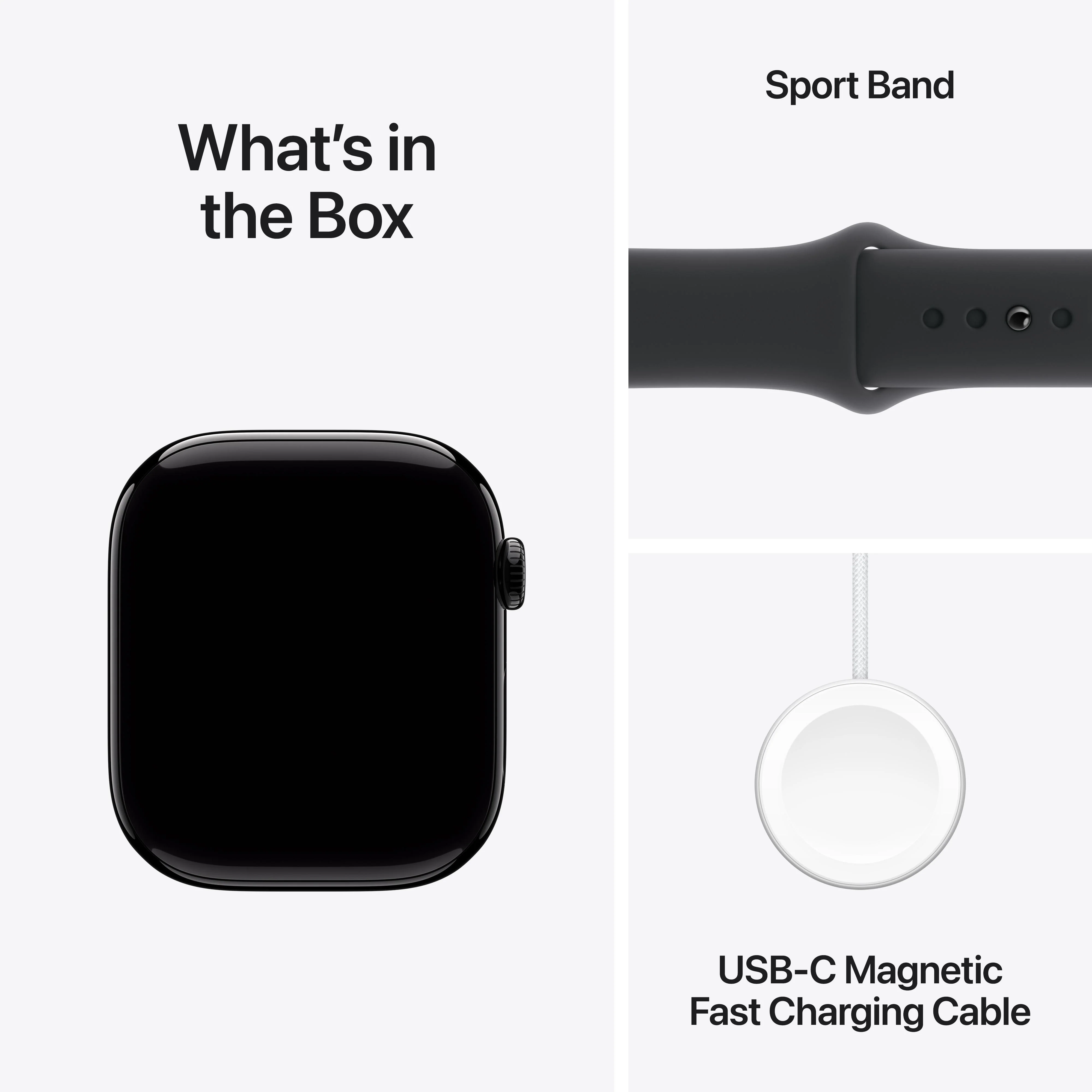 Apple Watch Series 10 GPS + Cellular 46mm Jet Black Aluminium Case with Black Sport Band - M/L - Image 9