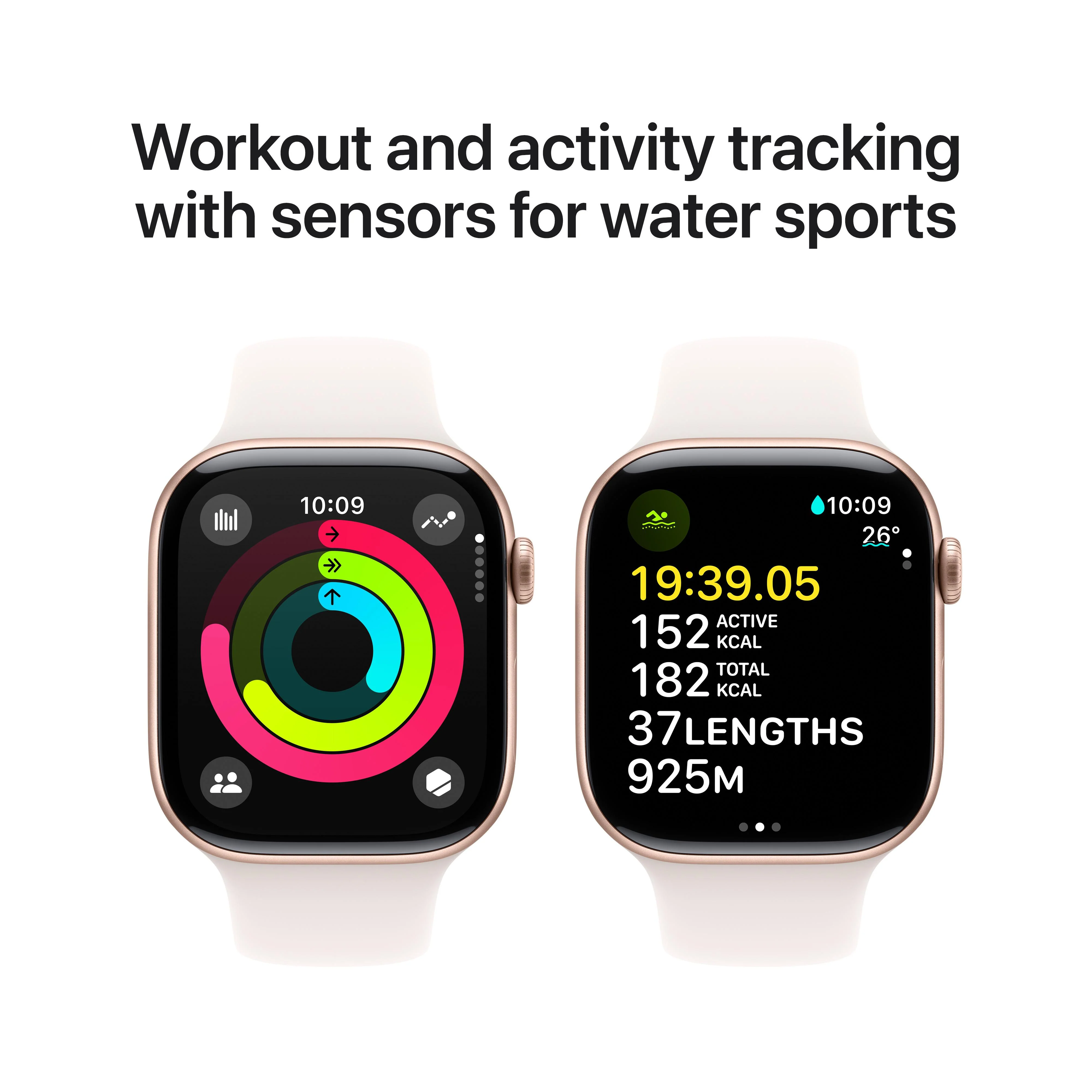 Apple Watch Series 10 GPS + Cellular 46mm Rose Gold Aluminium Case with Light Blush Sport Band - M/L - Image 4
