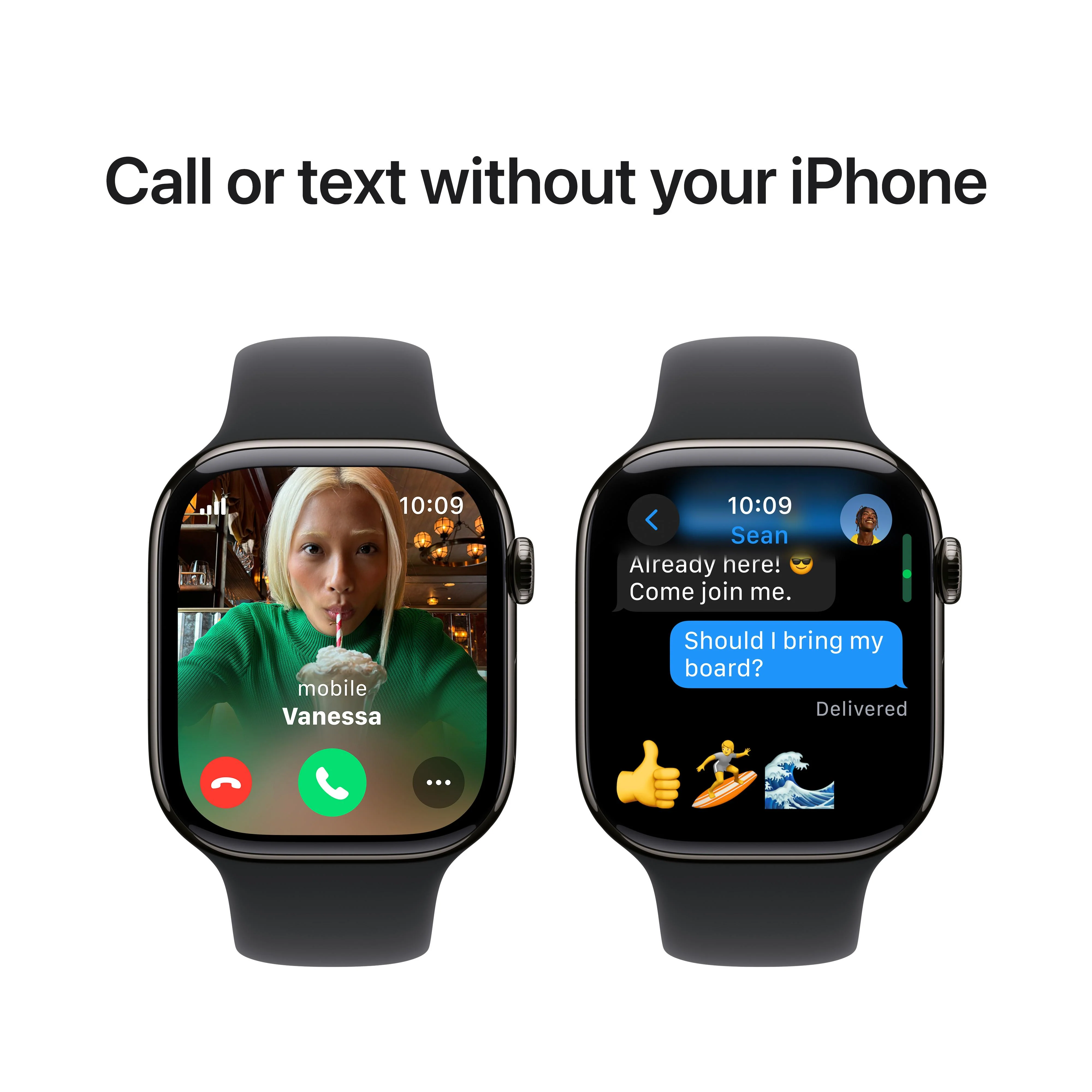 Apple Watch Series 10 GPS + Cellular 46mm Slate Titanium Case with Black Sport Band - M/L - Image 7
