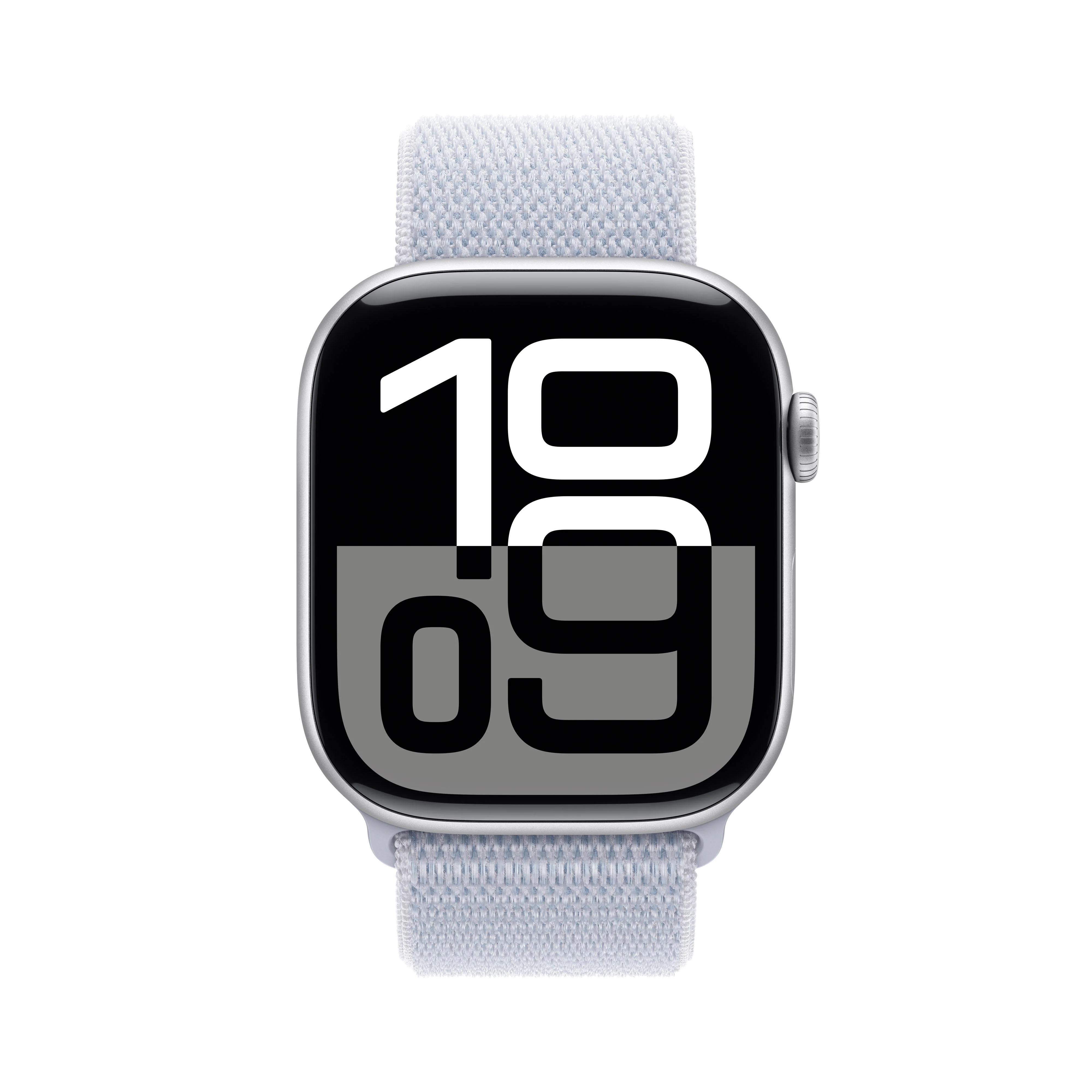 Apple Watch Series 10 GPS + Cellular 46mm Silver Aluminium Case with Blue Cloud Sport Loop - Image 2