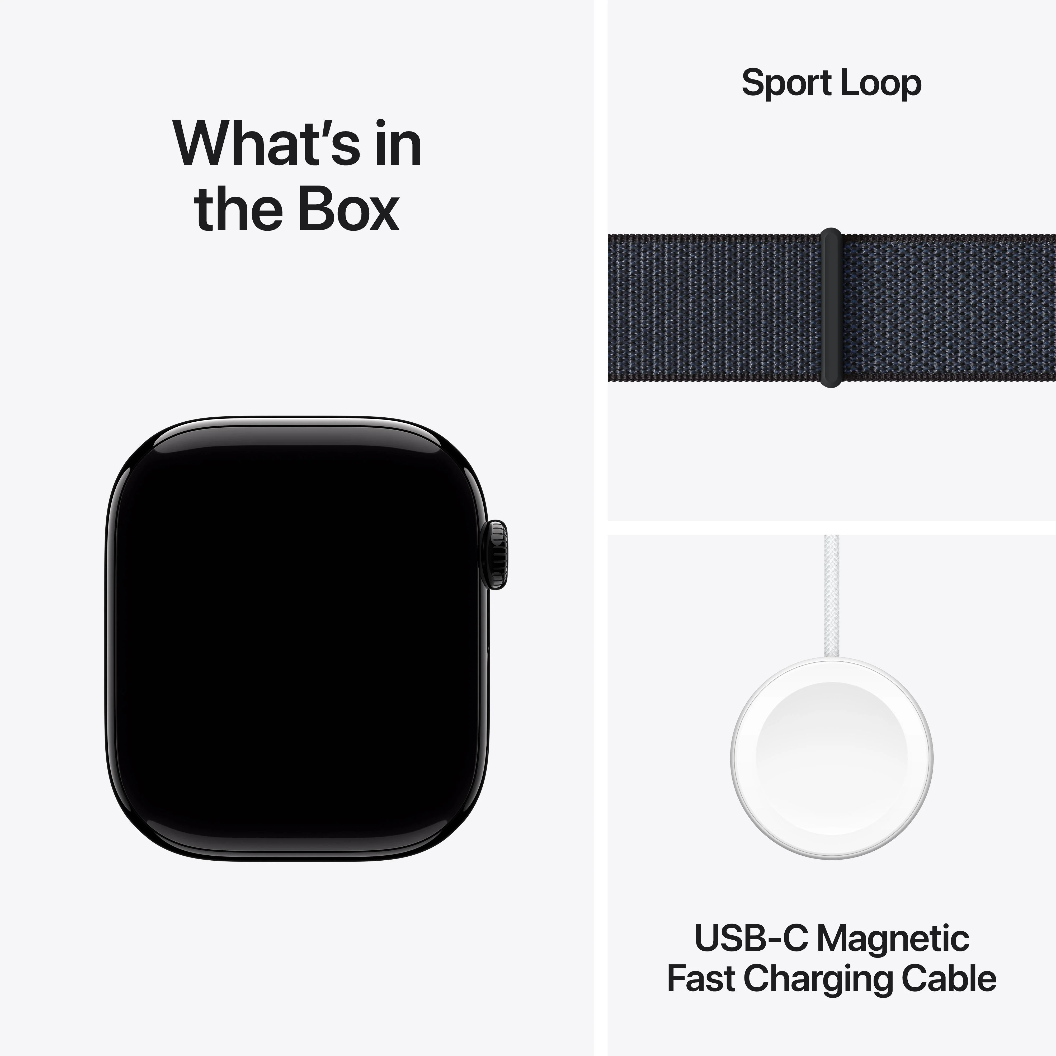 Apple Watch Series 10 GPS + Cellular 46mm Jet Black Aluminium Case with Ink Sport Loop - Image 9