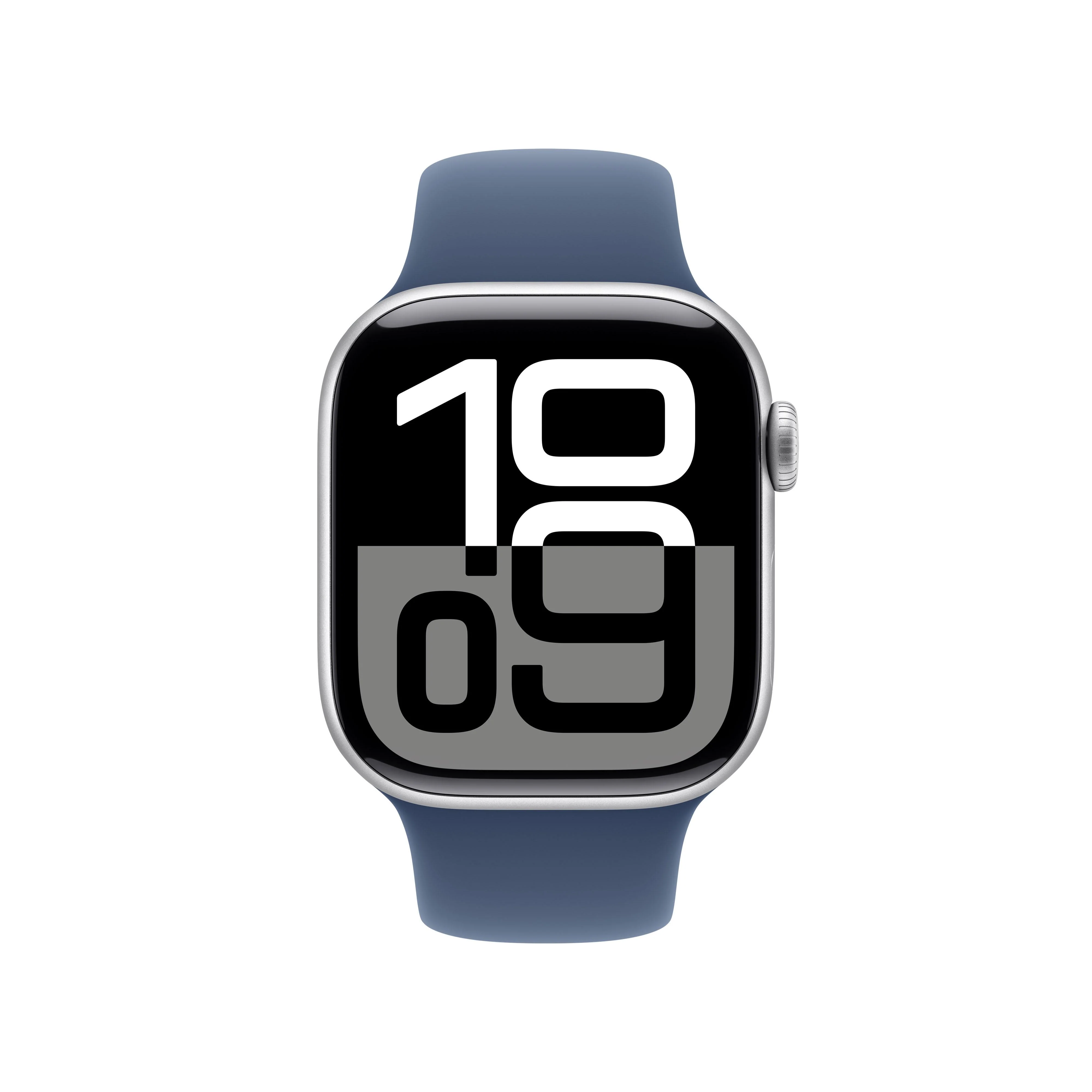 Apple Watch Series 10 GPS 42mm Silver Aluminium Case with Denim Sport Band - S/M - Image 2