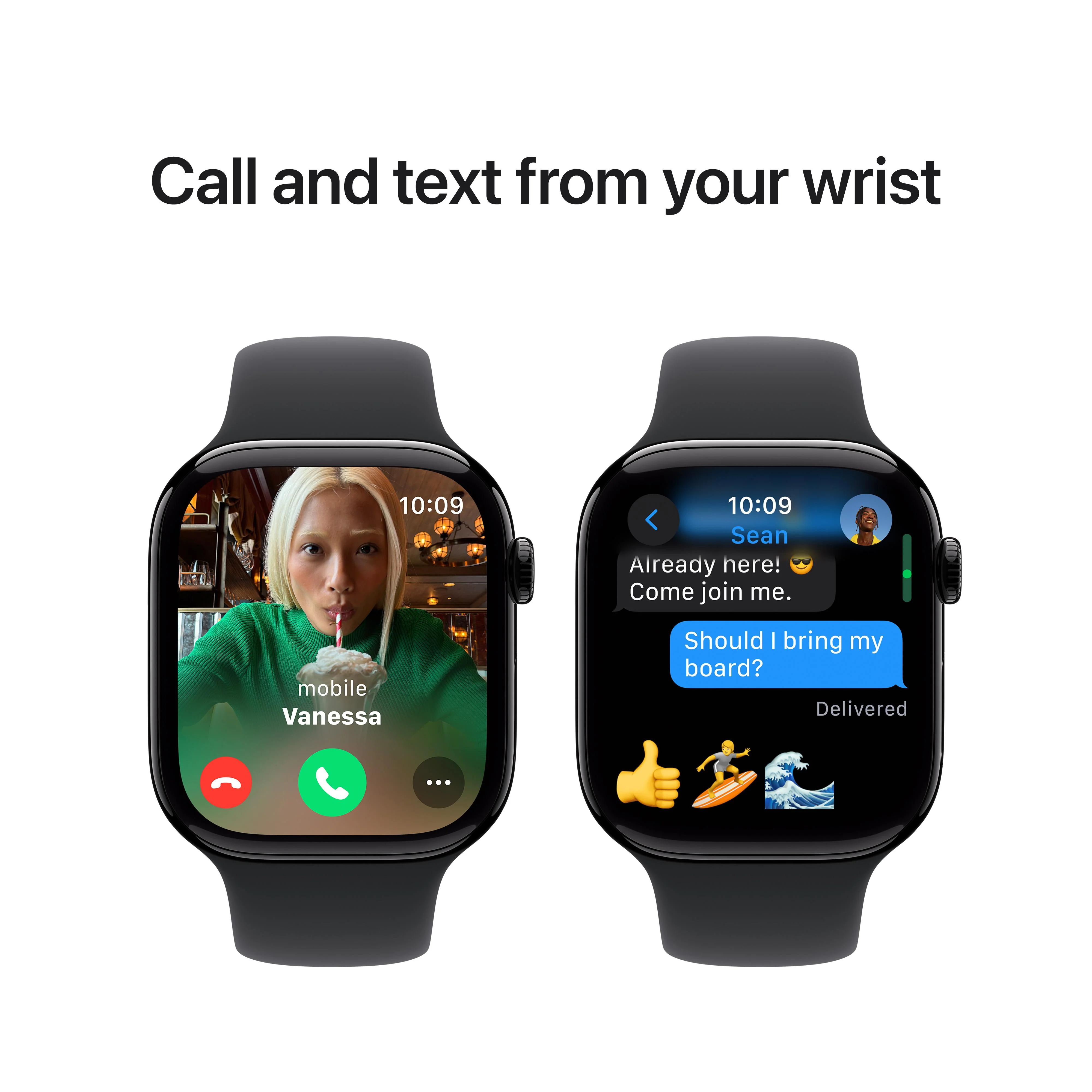 Apple Watch Series 10 GPS 46mm Jet Black Aluminium Case with Black Sport Band - M/L - Image 7