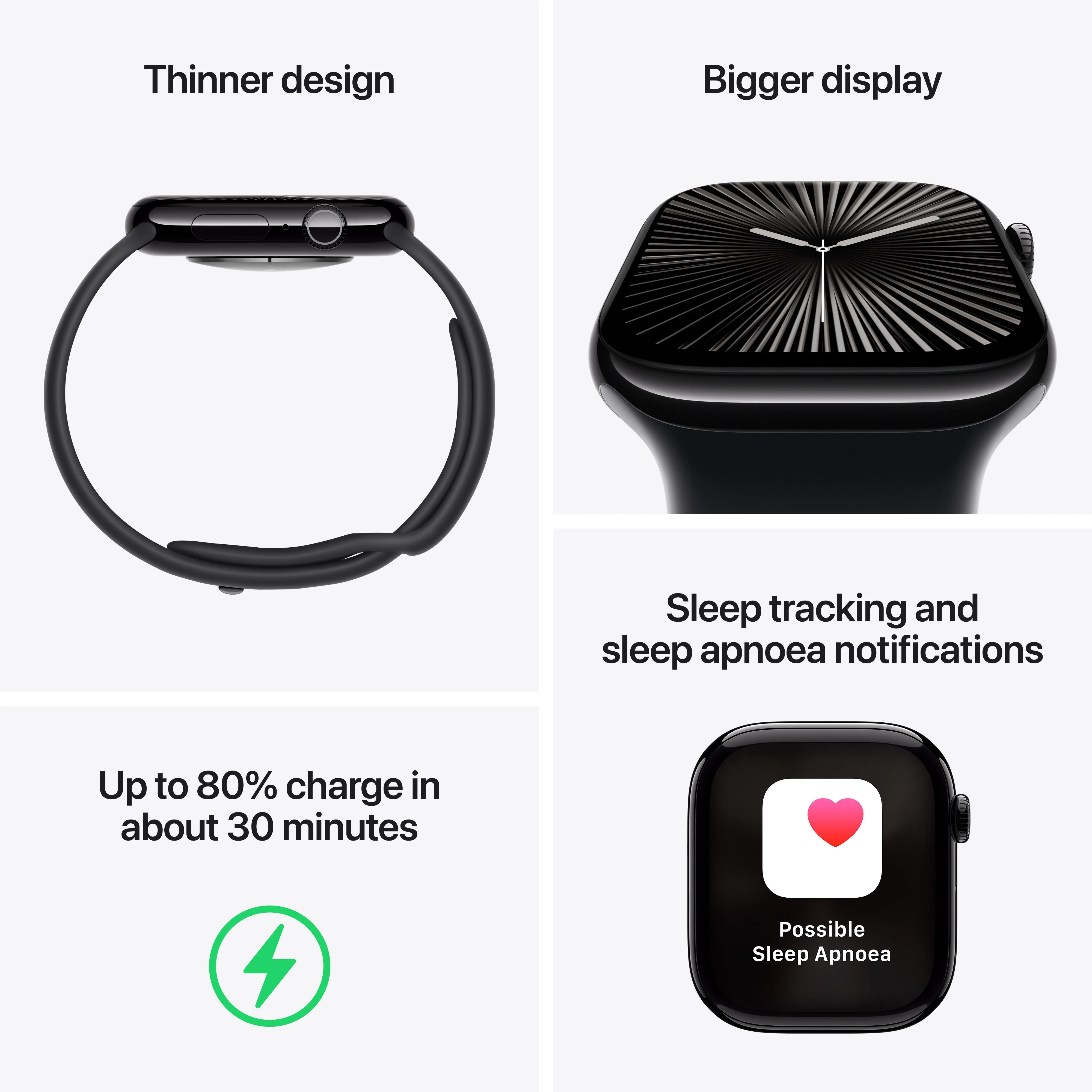 Apple Watch Series 10 GPS 46mm Rose Gold Aluminium Case with Light Blush Sport Band - S/M - Image 3