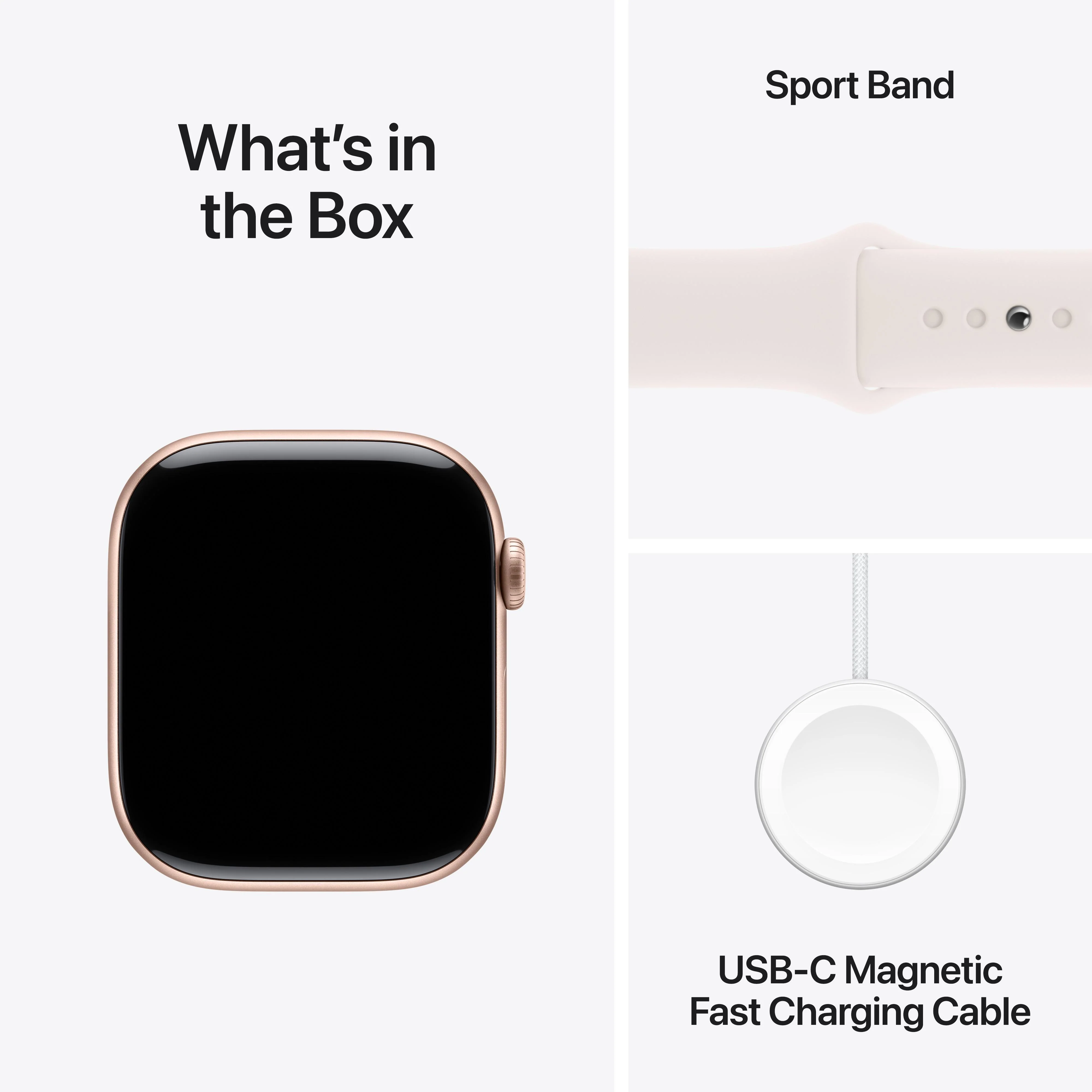Apple Watch Series 10 GPS 46mm Rose Gold Aluminium Case with Light Blush Sport Band - S/M - Image 9
