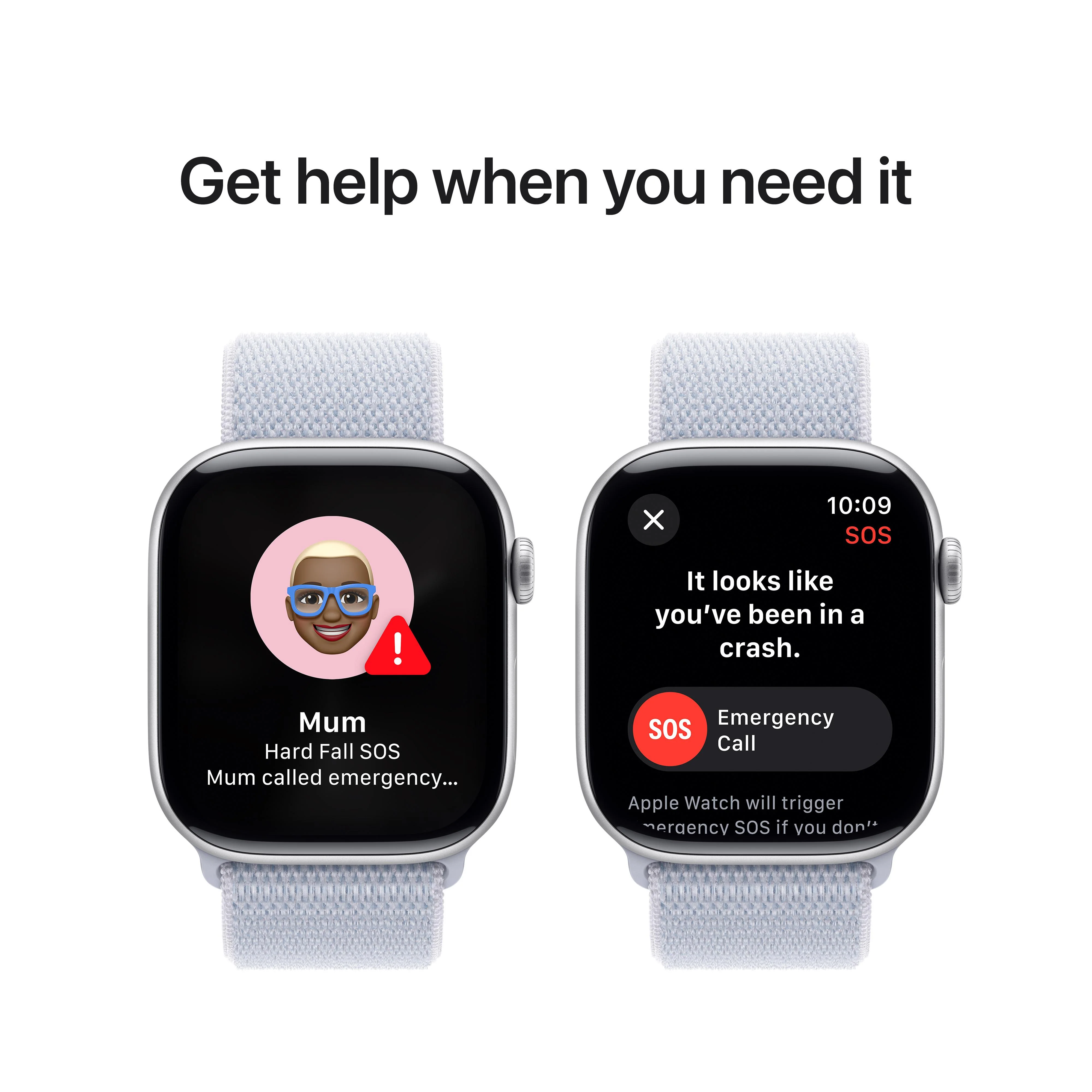 Apple Watch Series 10 GPS 46mm Silver Aluminium Case with Blue Cloud Sport Loop - Image 6