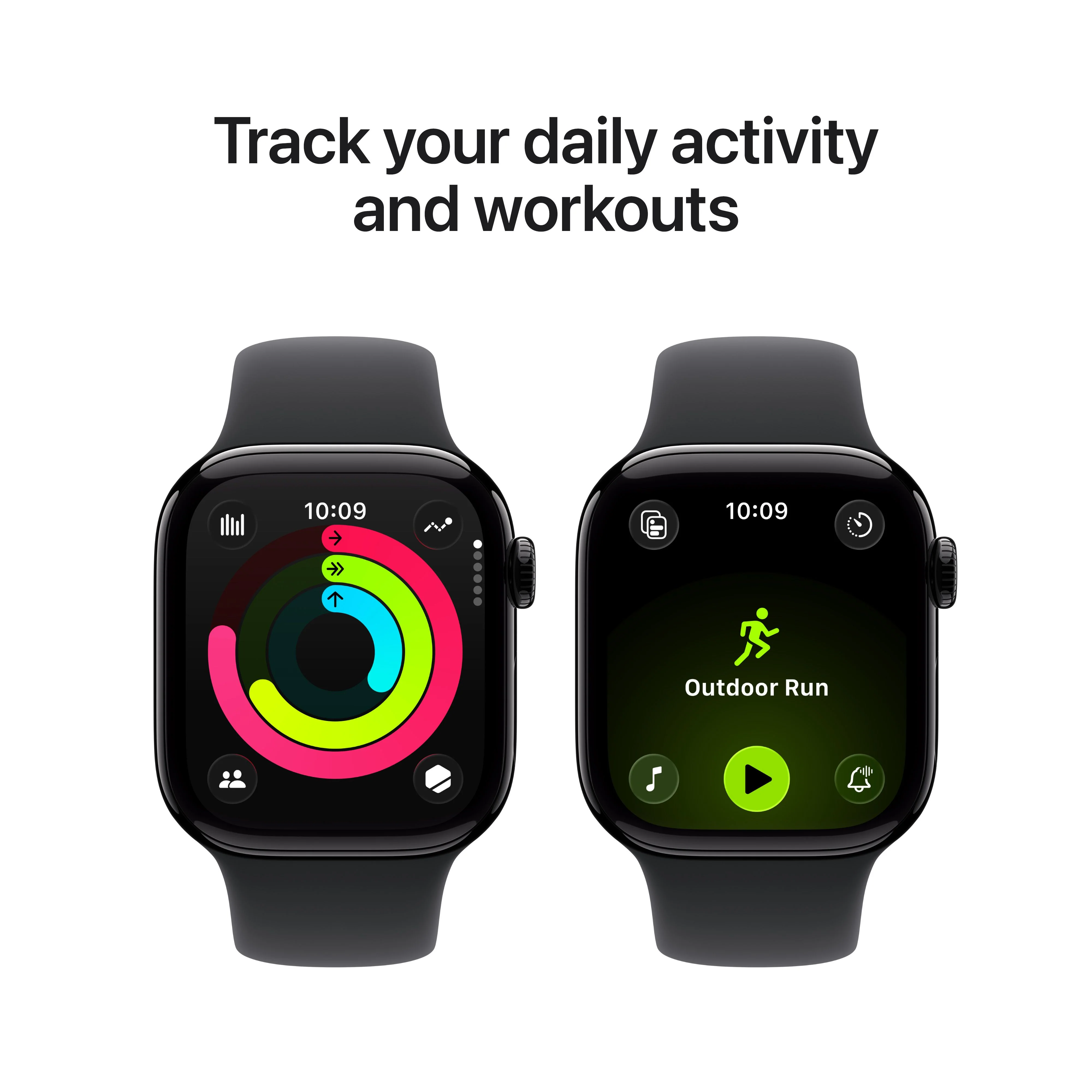 Apple Watch Series 11 GPS + Cellular 42mm Jet Black Aluminium Case with Black Sport Band - M/L - Image 4