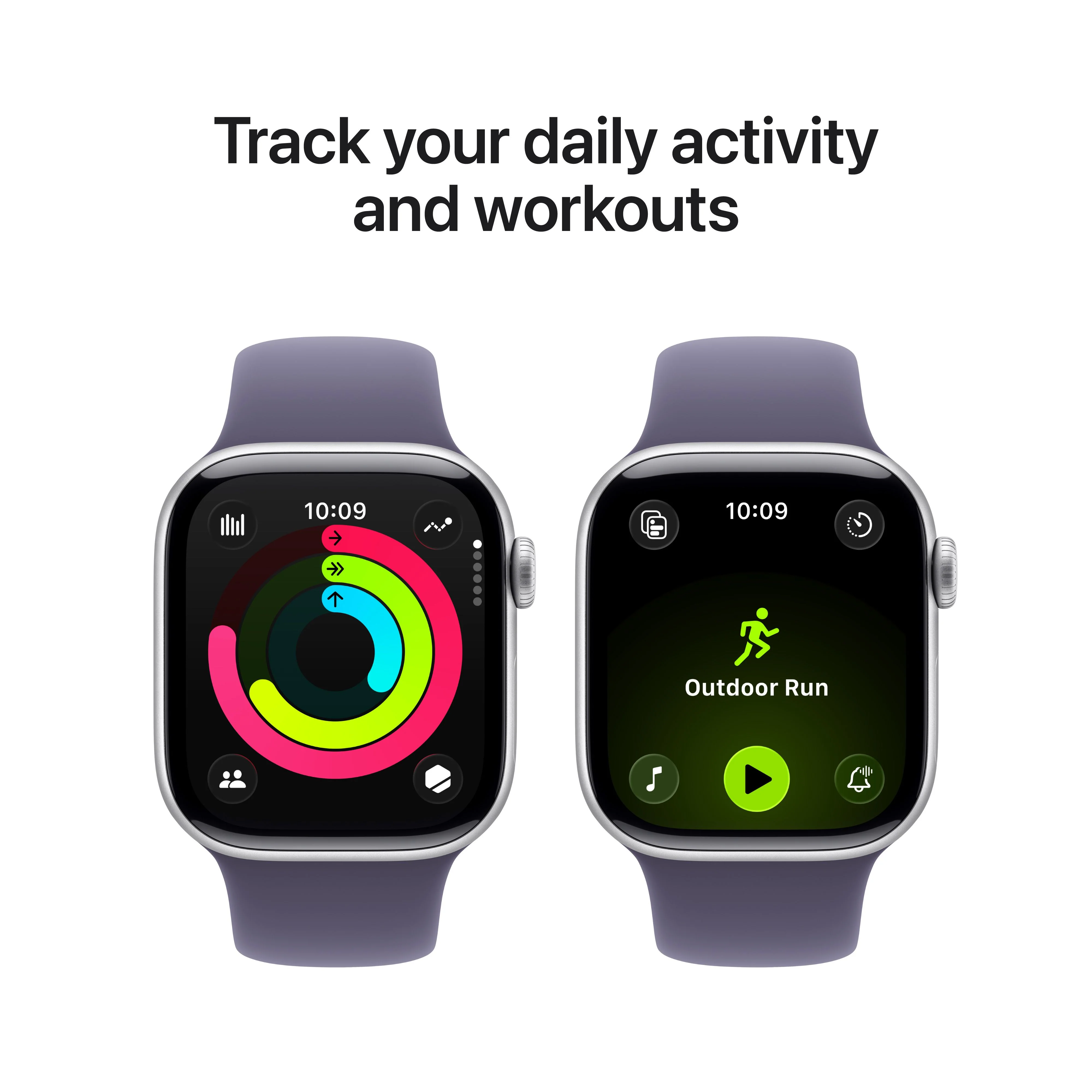 Apple Watch Series 11 GPS + Cellular 42mm Silver Aluminium Case with Purple Fog Sport Band - M/L - Image 4