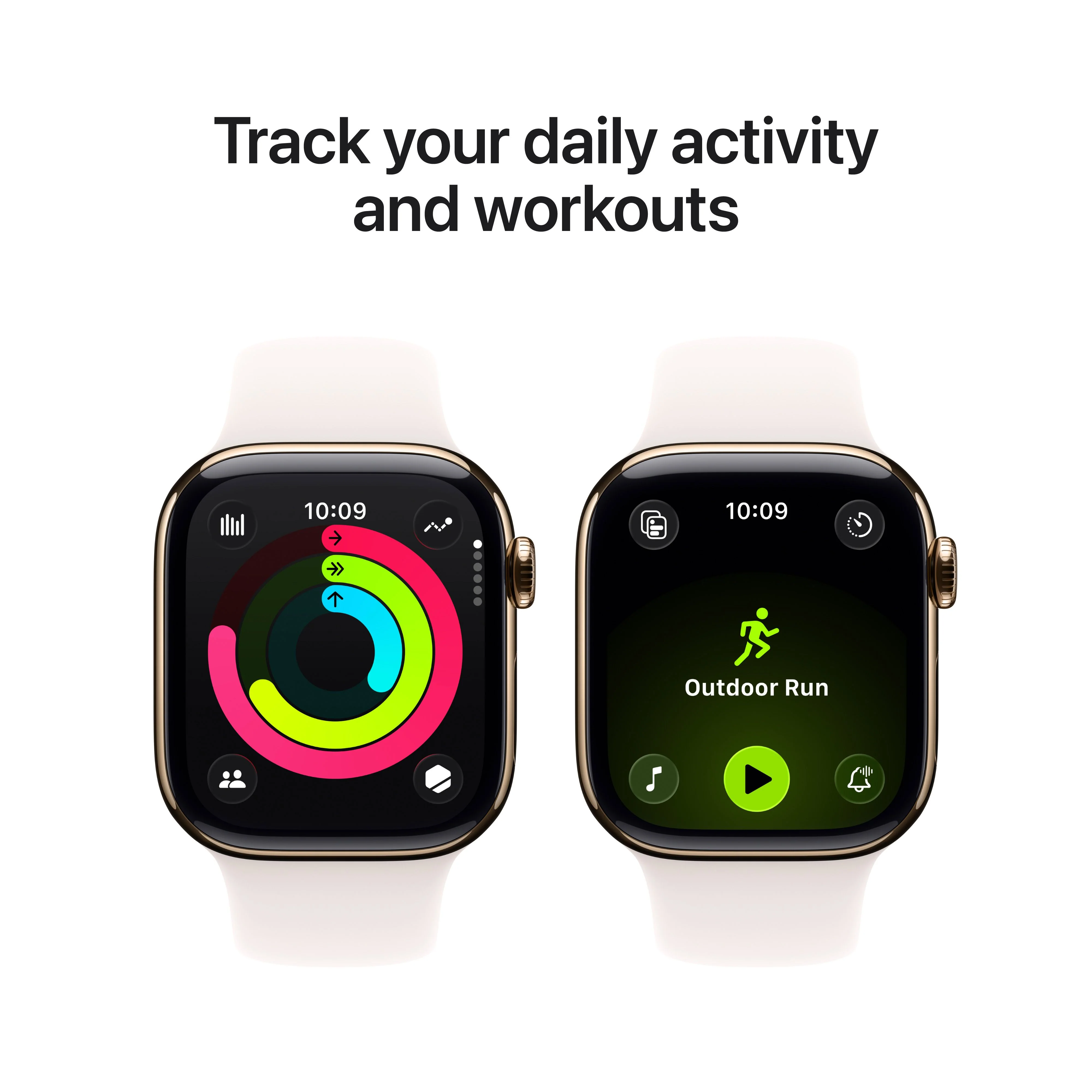 Apple Watch Series 11 GPS + Cellular 42mm Gold Titanium Case with Light Blush Sport Band - S/M - Image 4