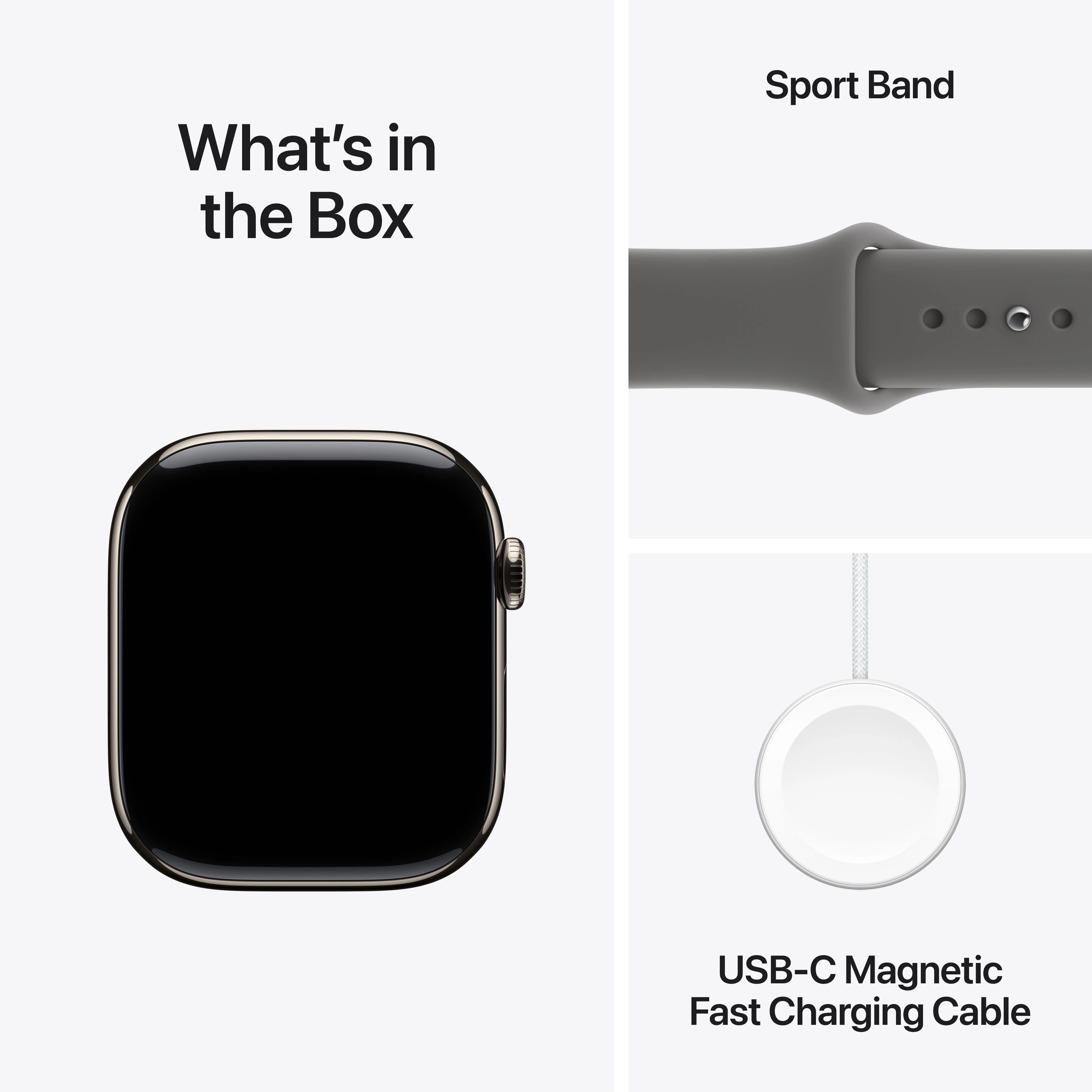 Apple Watch Series 11 GPS + Cellular 46mm Natural Titanium Case with Stone Grey Sport Band - M/L - Image 8