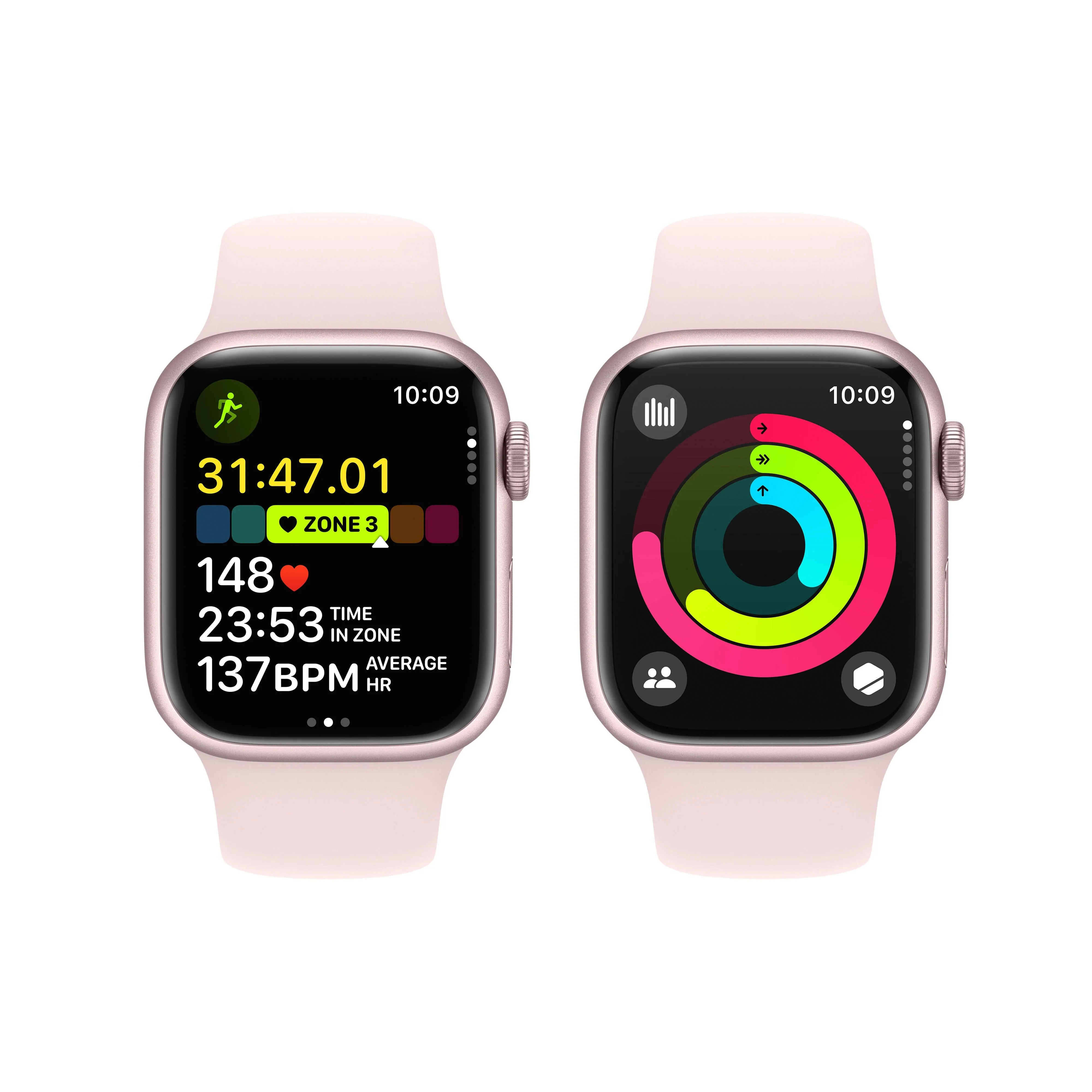 Apple Watch Series 9 GPS 41mm Pink Aluminium Case with Light Pink Sport Band - M/L - Image 8