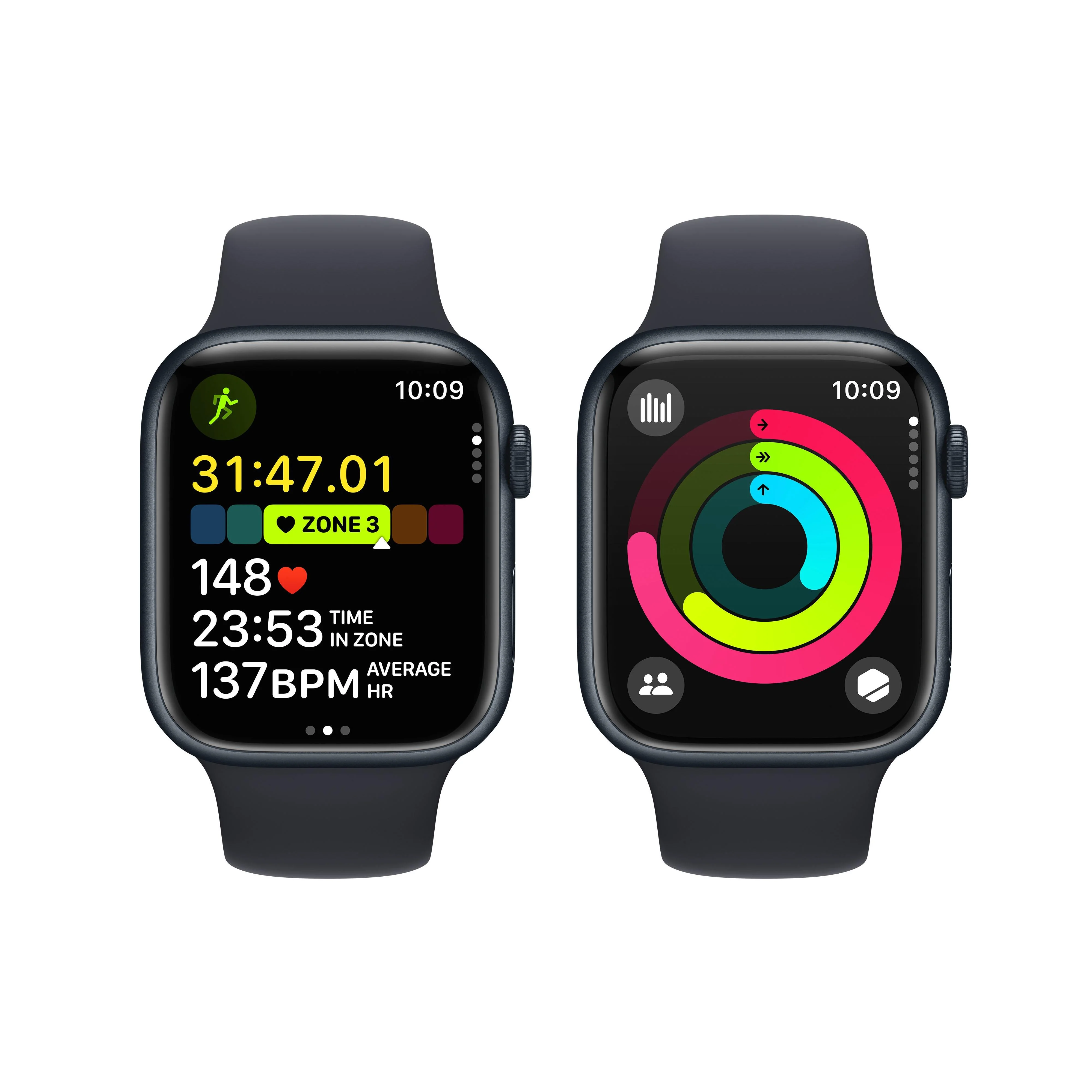 Apple Watch Series 9 GPS 45mm Midnight Aluminium Case with Midnight Sport Band - M/L - Image 8