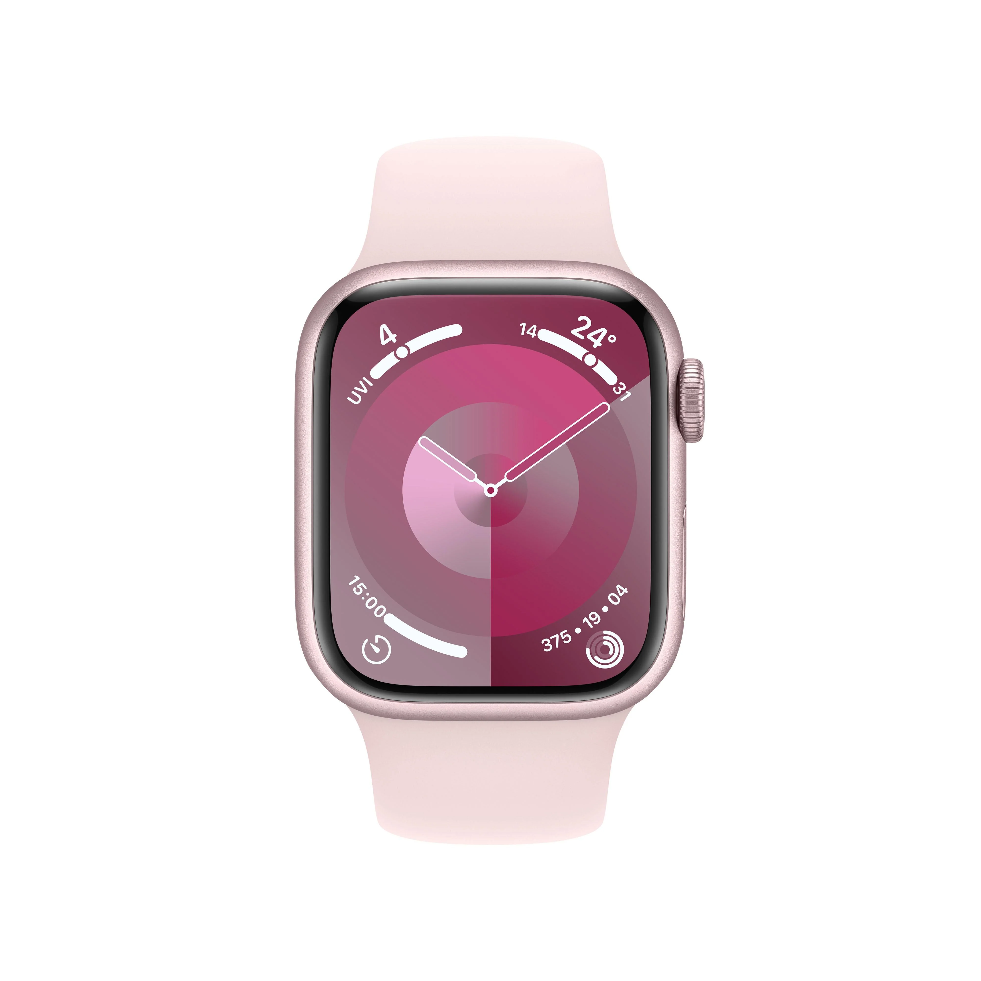 Apple Watch Series 9 GPS + Cellular 41mm Pink Aluminium Case with Light Pink Sport Band - S/M - Image 2