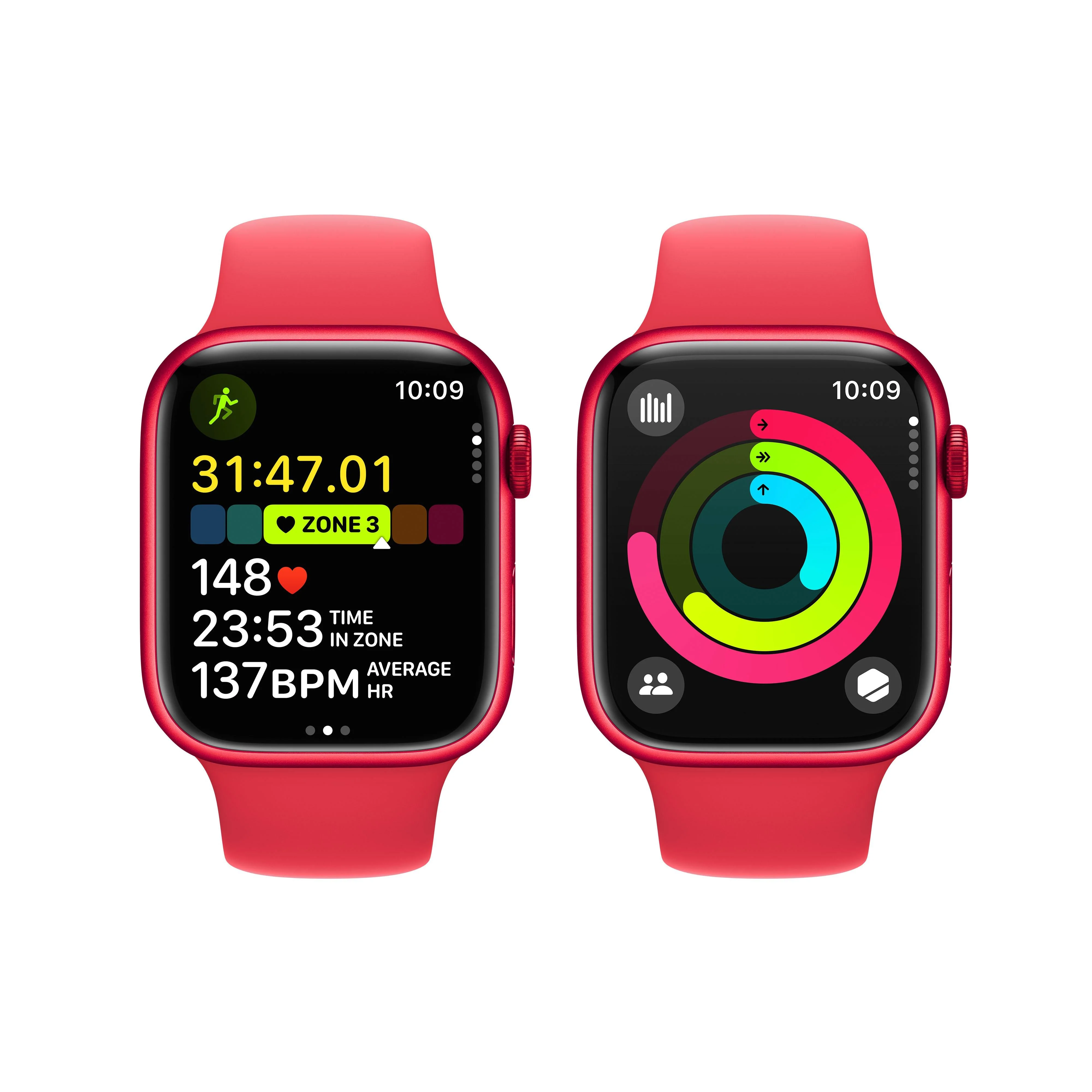 Apple Watch Series 9 GPS + Cellular 45mm (PRODUCT)RED Aluminium Case with (PRODUCT)RED Sport Band - M/L - Image 8
