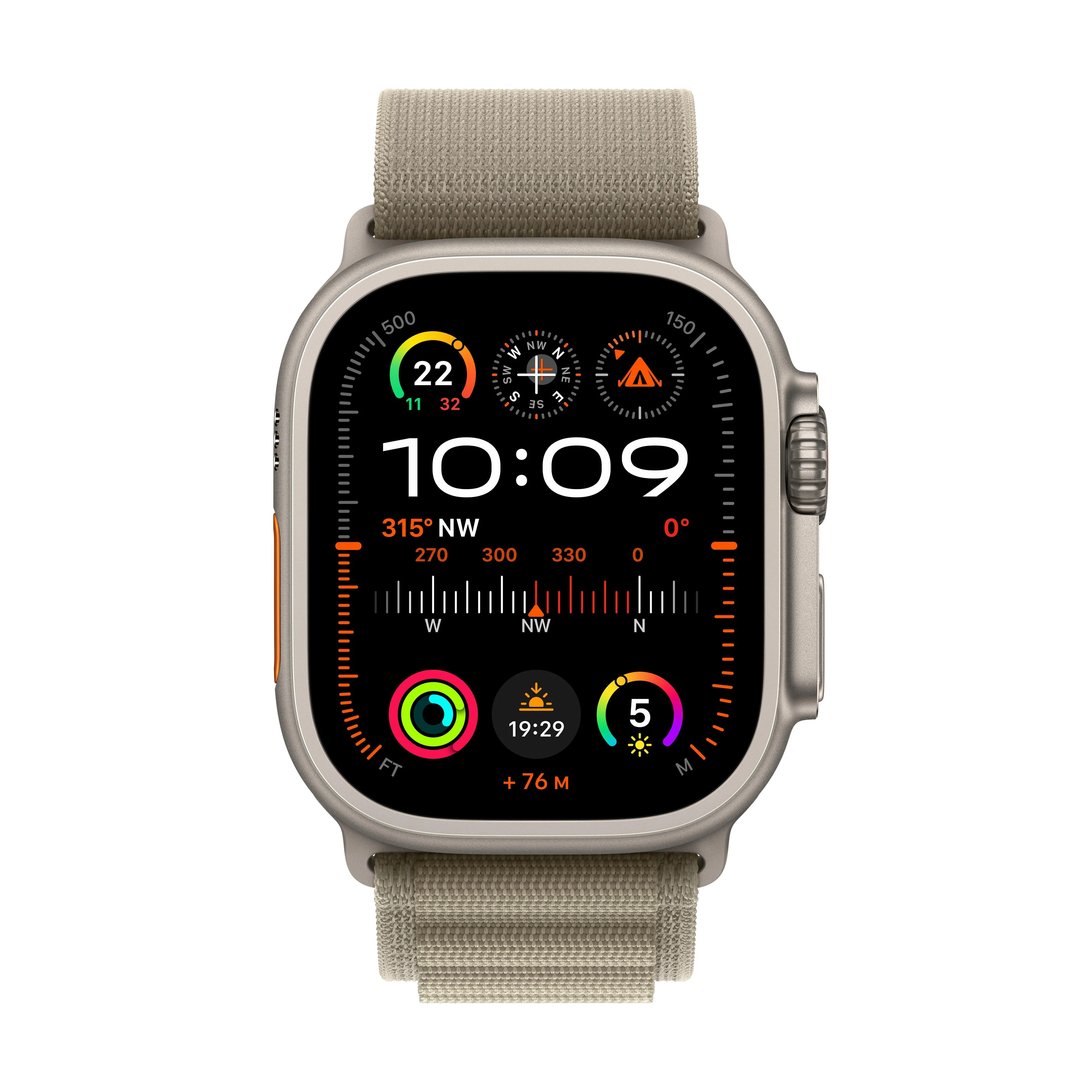 Apple Watch Ultra 2 GPS + Cellular 49mm Titanium Case with Olive Alpine Loop - Small - Image 2
