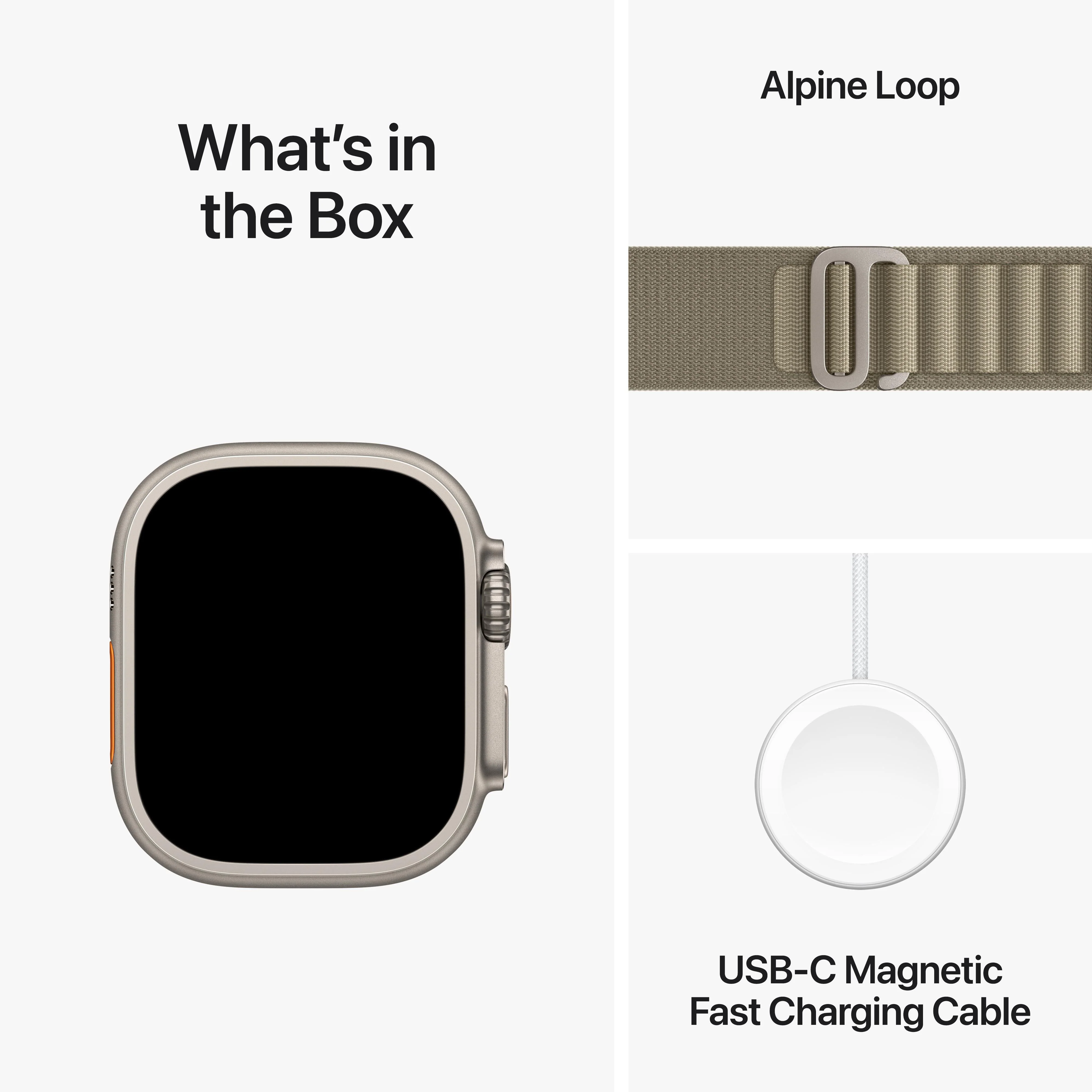 Apple Watch Ultra 2 GPS + Cellular 49mm Titanium Case with Olive Alpine Loop - Medium - Image 9