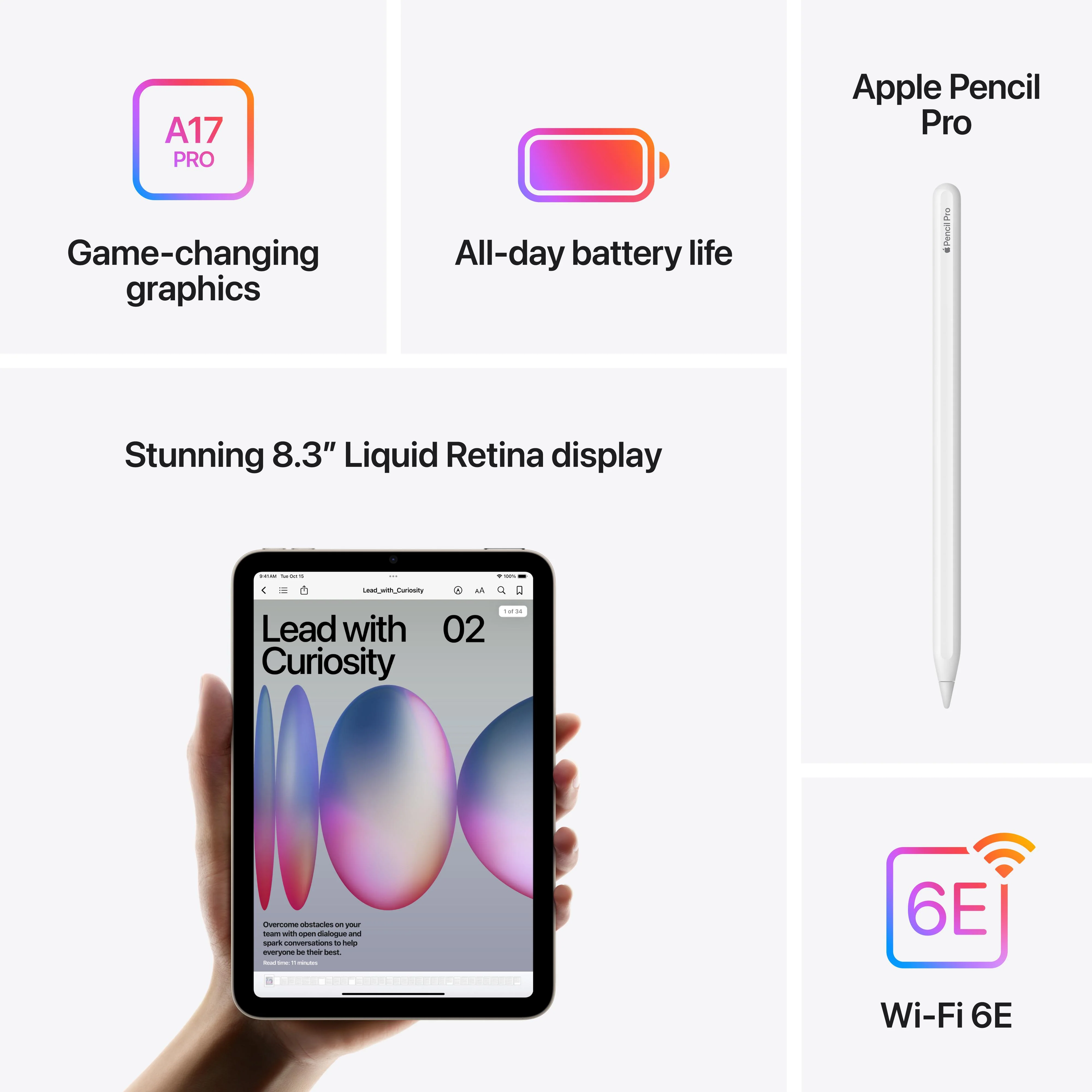iPad mini Wi-Fi 512GB - Purple (A17 Pro) - Image 7
