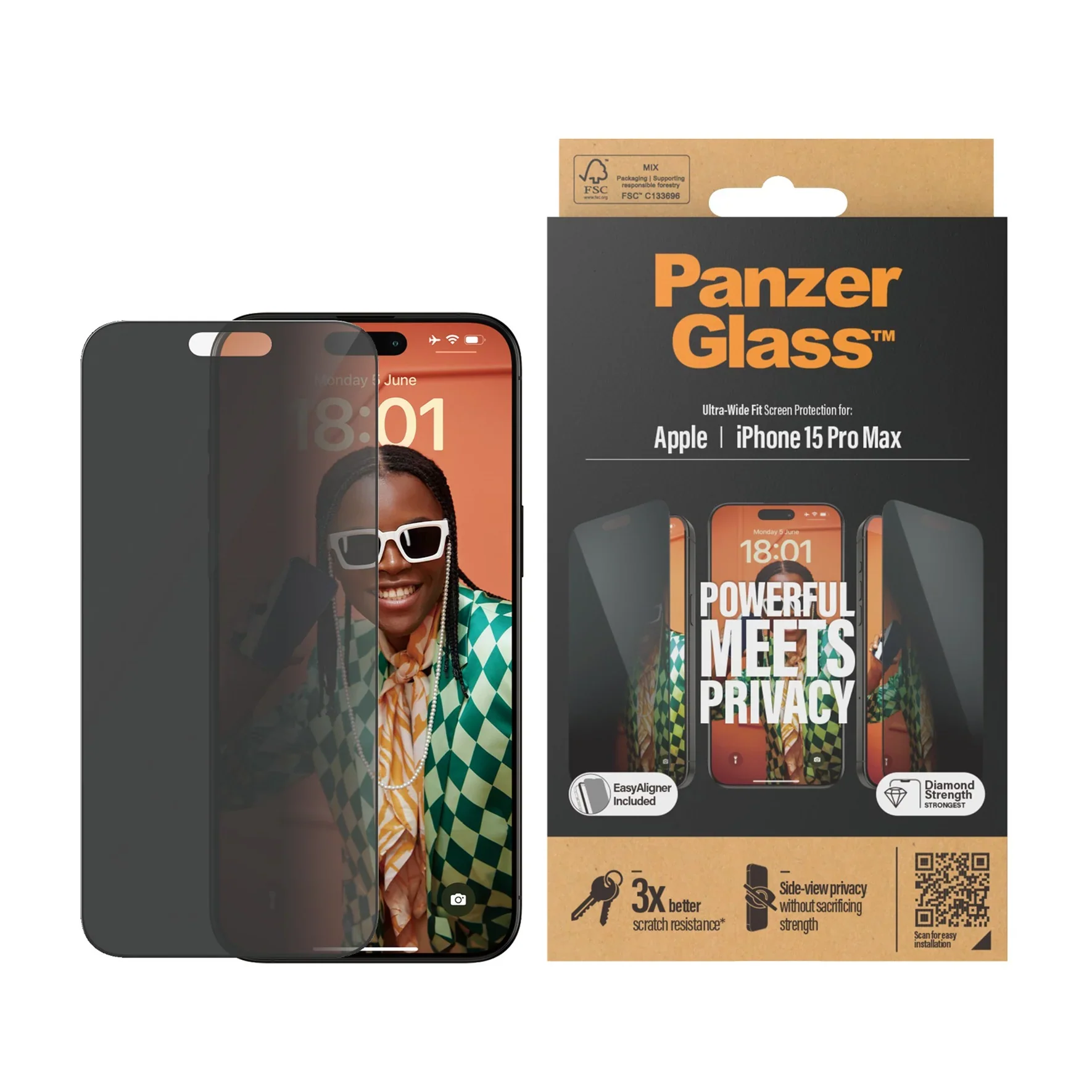 PanzerGlass UWF Glass for iPhone 15 (Privacy) - Image 2