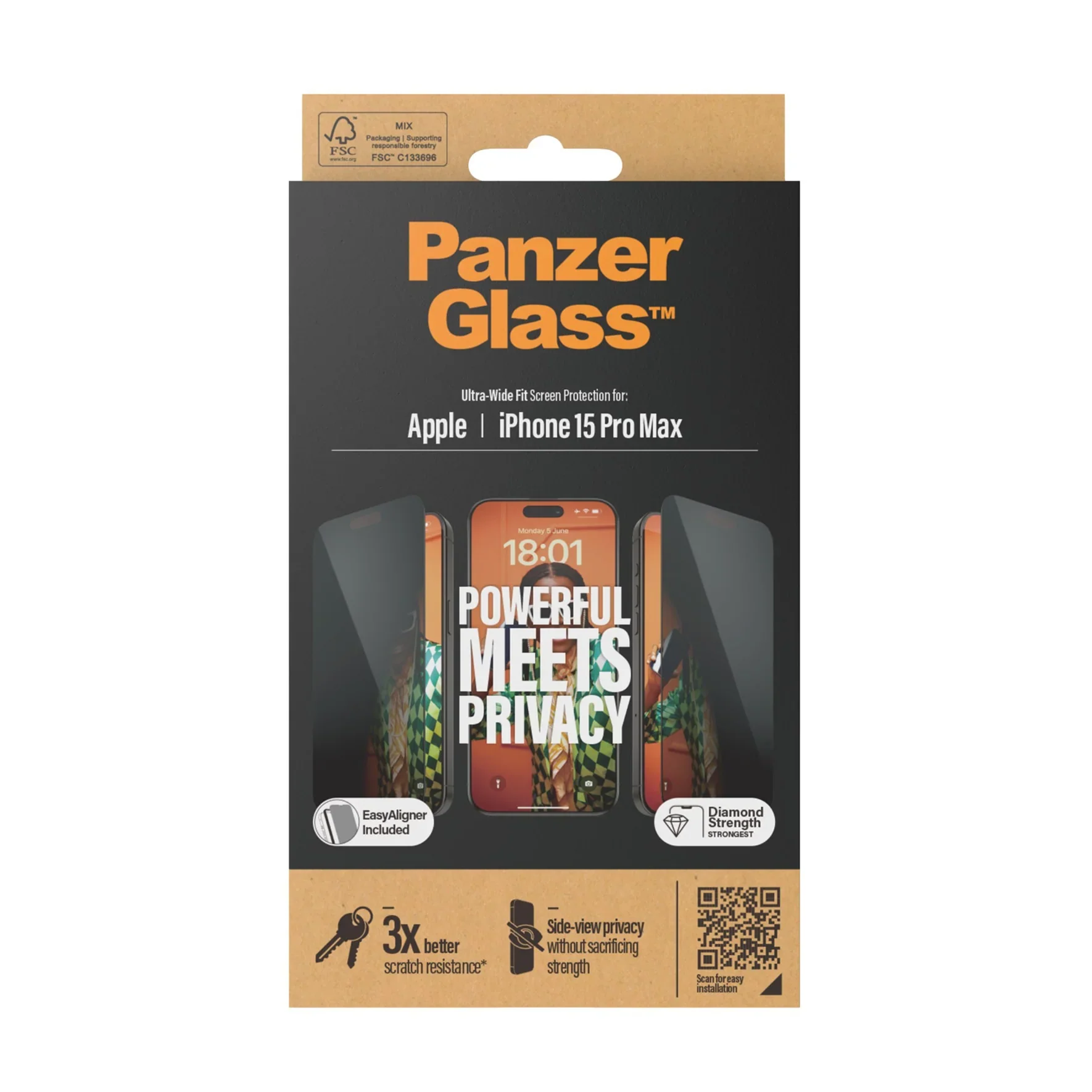 PanzerGlass UWF Glass for iPhone 15 (Privacy) - Image 3