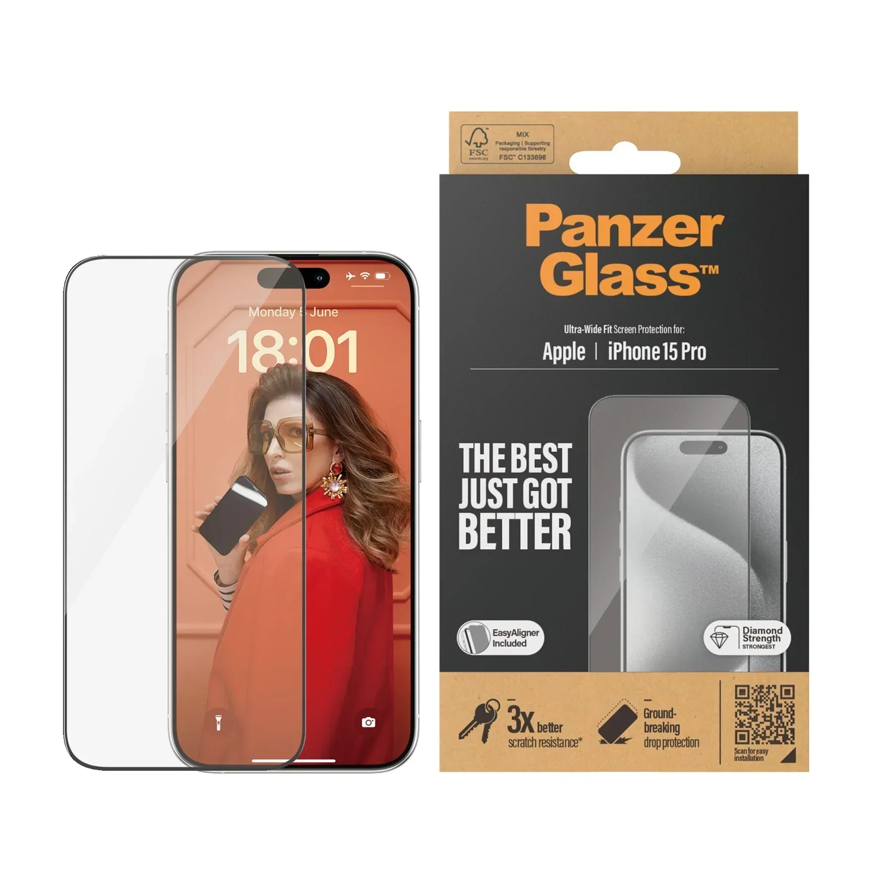 PanzerGlass UWF Glass for iPhone 15 Pro Max (Clear) - Image 2