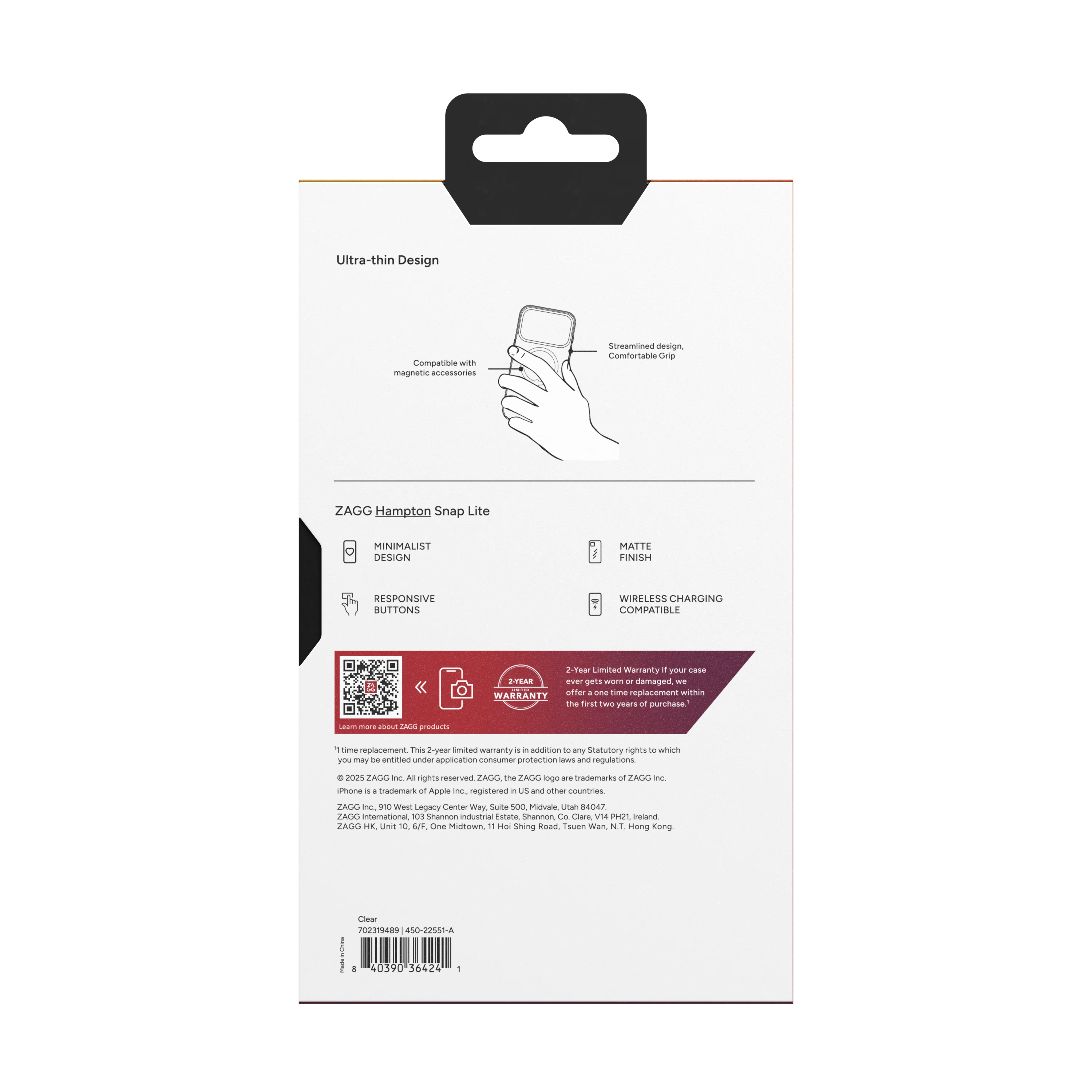 ZAGG-Cases-Essential Hampton Snap Lite iPhone 17 Pro Max - Clear - Image 14